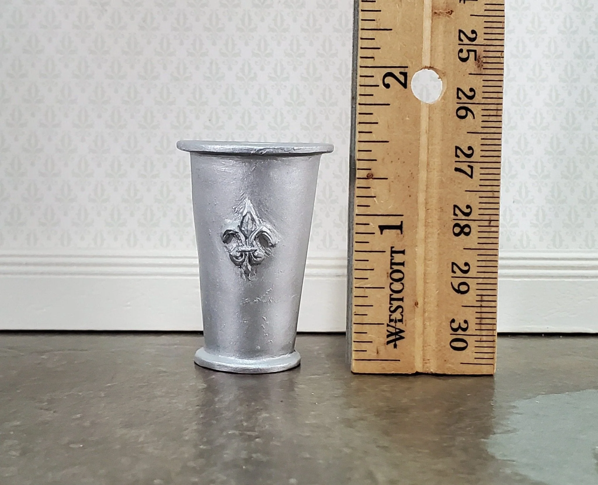 Dollhouse Tall Planter or Umbrella Cane Stand Silver 1:12 Scale Falcon Miniatures - Image 3