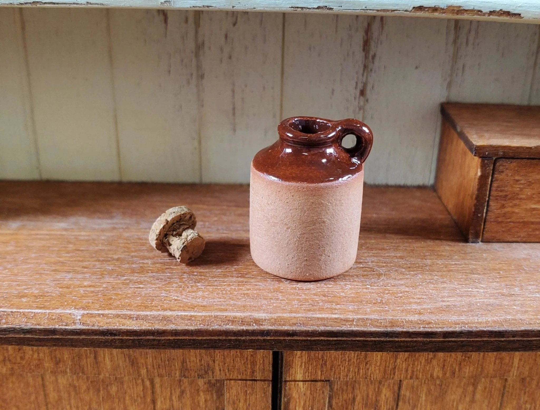 Dollhouse Terra Cotta Jug Cork Demijohn Crock 1:12 Scale Handmade 20mm - Image 2