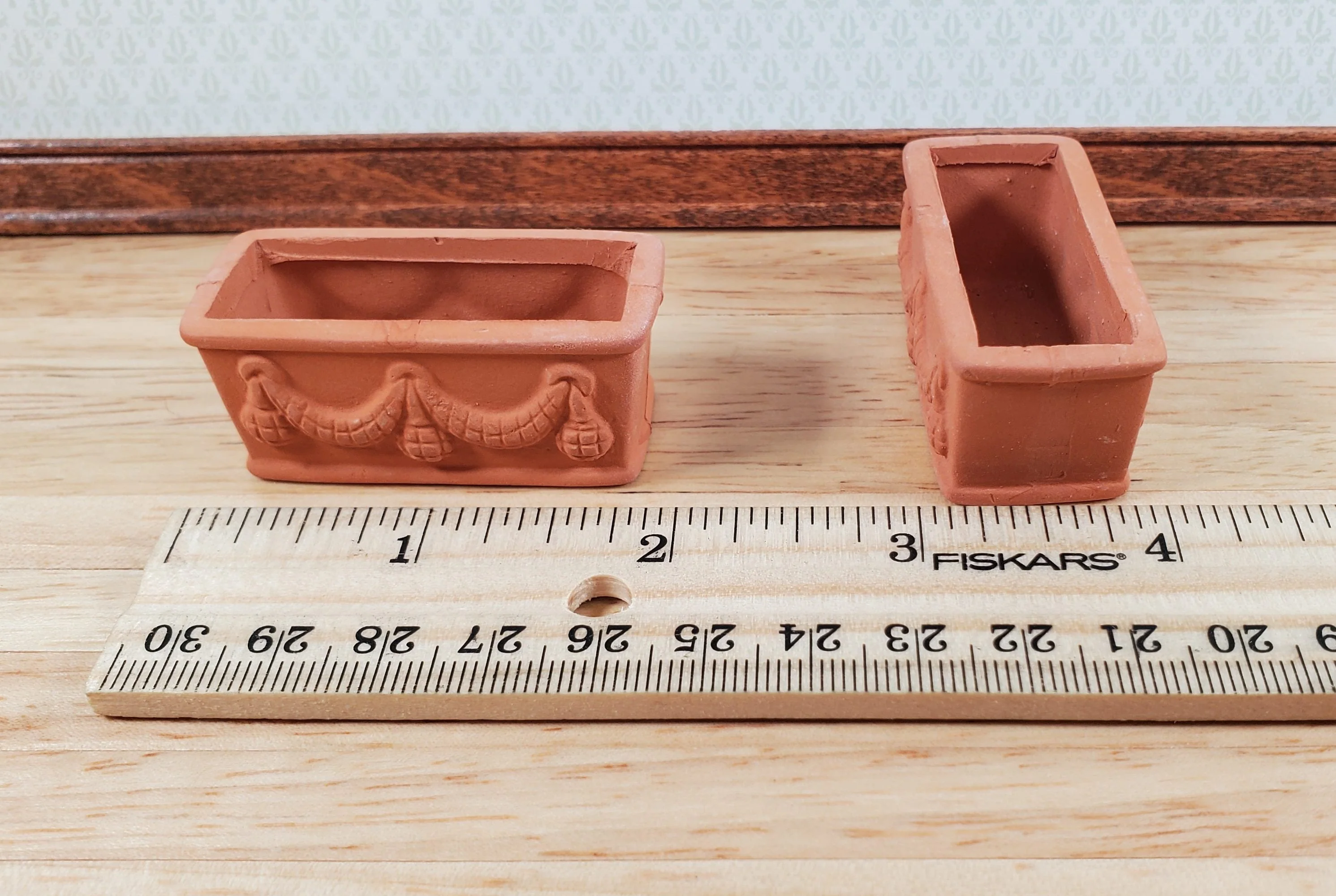 Dollhouse Terra Cotta Pots Planters Set of 2 Unglazed 1:12 Scale Miniature - Image 4
