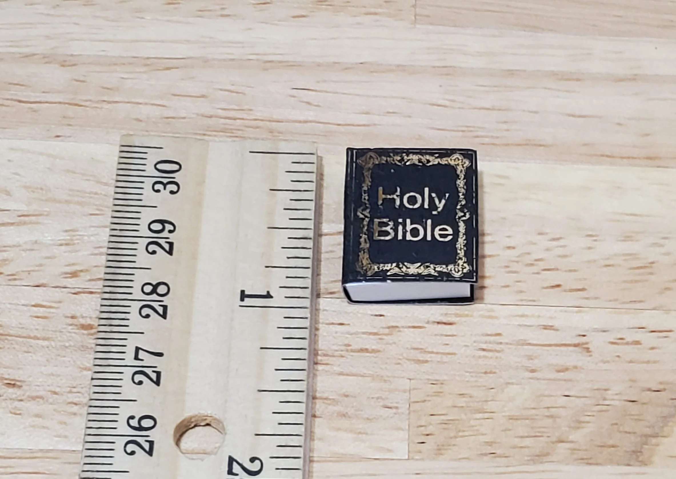 Dollhouse The Holy Bible Book Black & Gold 1:12 Scale Miniature (blank inside) - Image 3