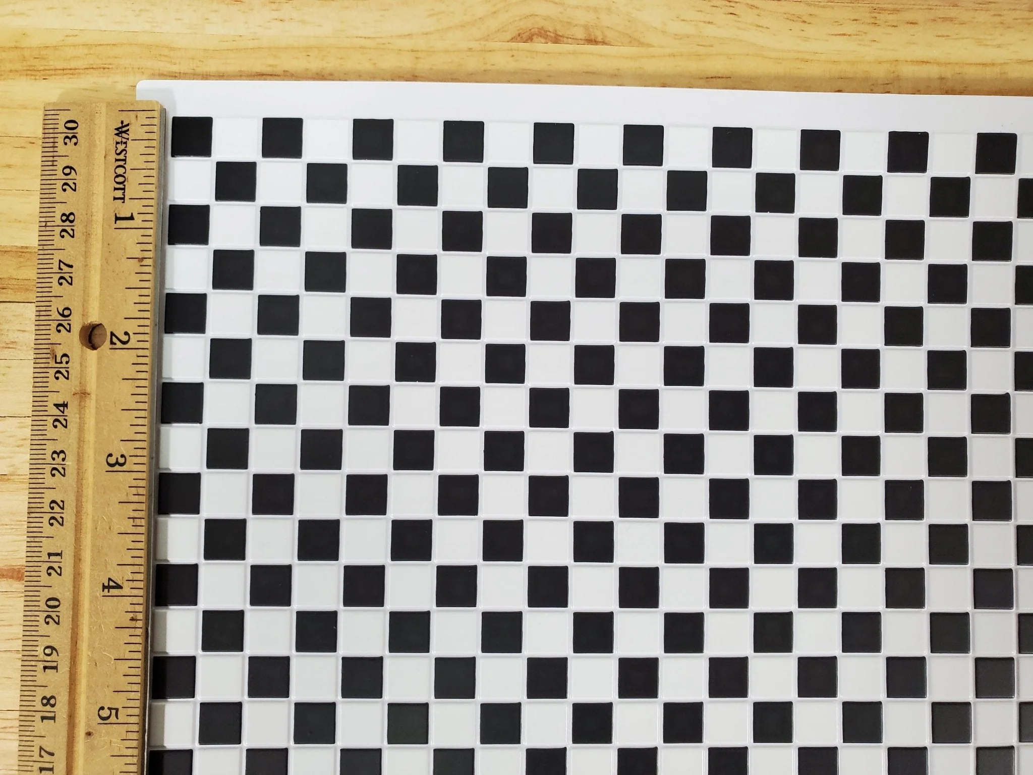 Dollhouse Tile Black & White Squares Vinyl Flooring Embossed Floor 1:12 Scale Miniatures - Image 3