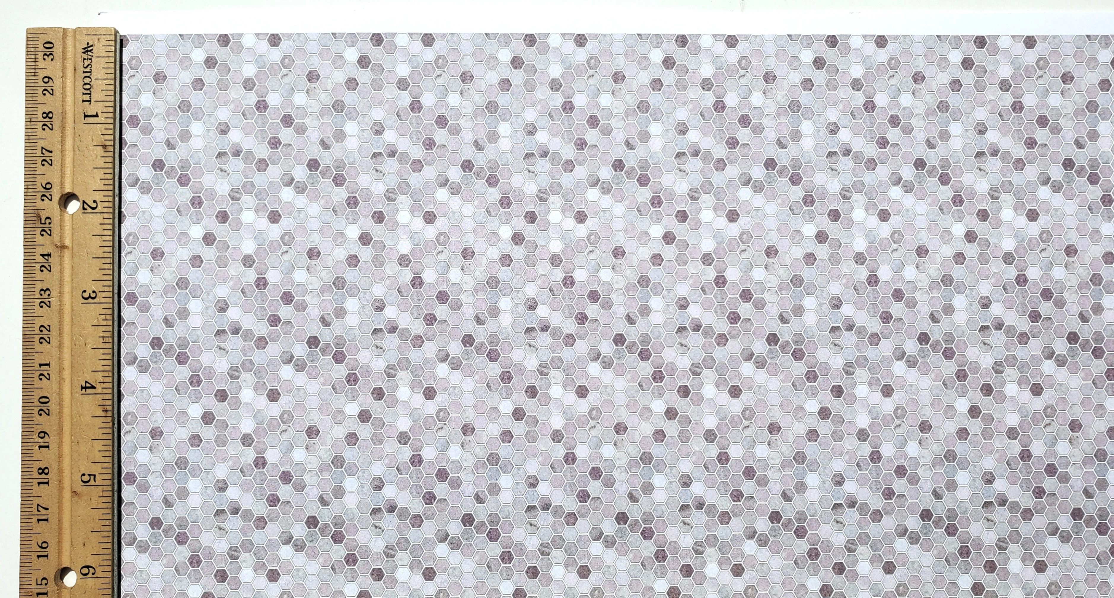 Dollhouse Tile Wallpaper Hexagons Purples Bathroom Kitchen 1:12 Scale Itsy Bitsy - Image 3