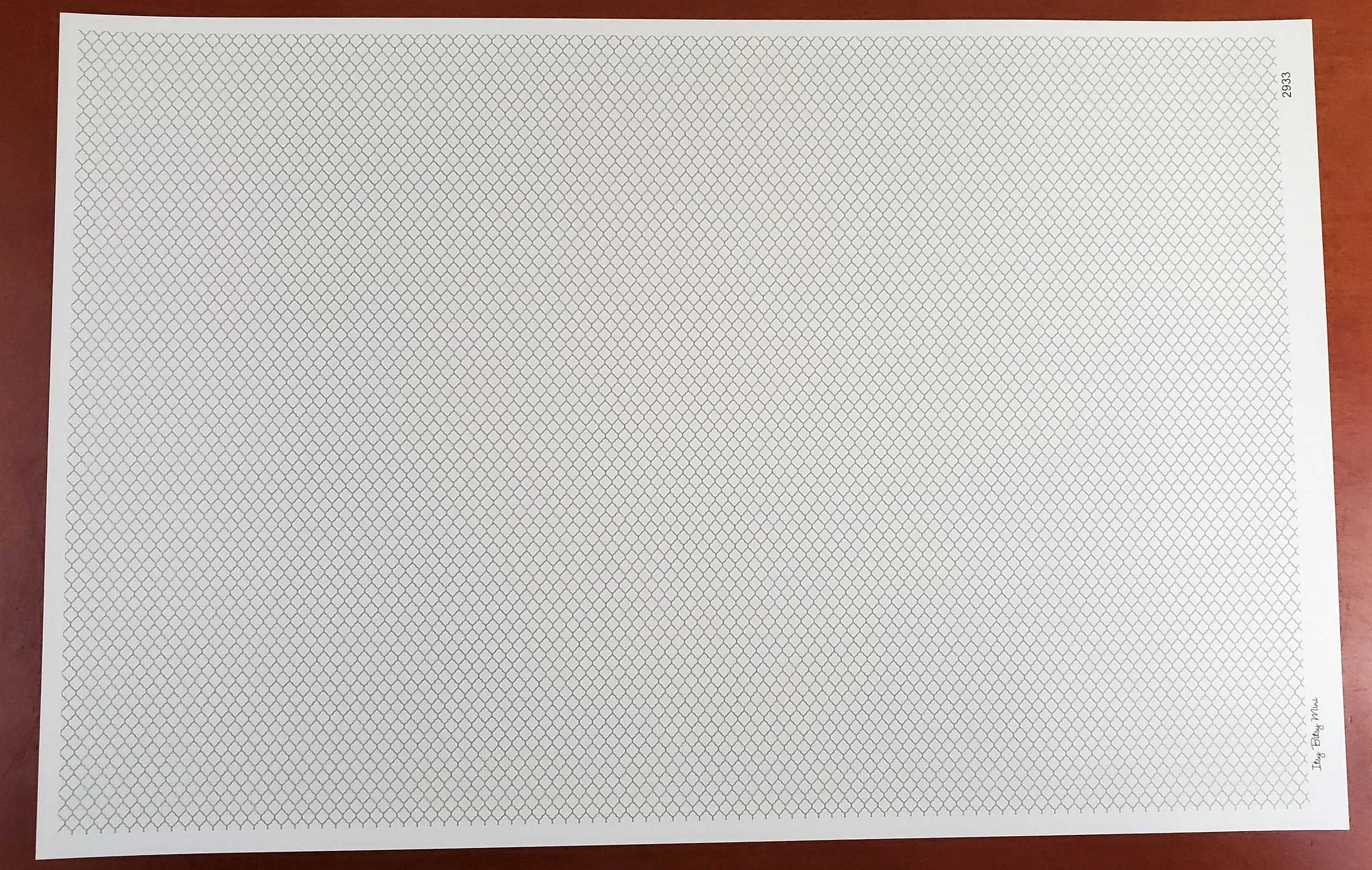 Dollhouse Tile Wallpaper or Flooring Trellis White Gray 1:12 Scale Itsy Bitsy Miniature - Image 2