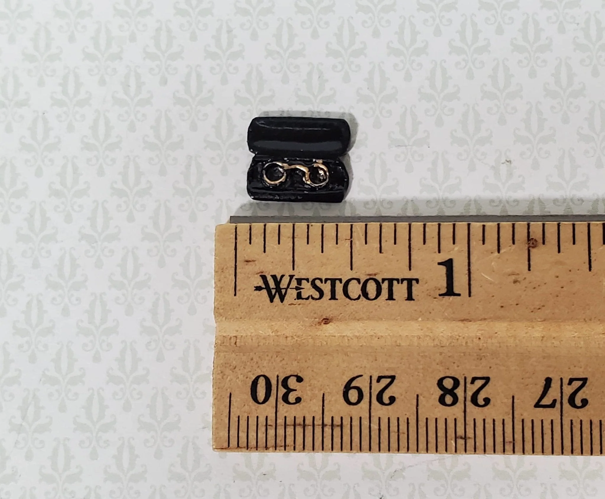 Dollhouse Tiny Glasses in Case Prince-nez Style 1:12 Scale Miniature Accessory - Image 3