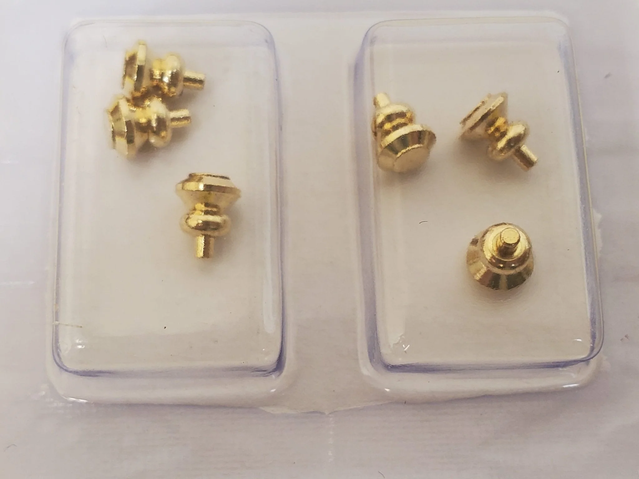 Dollhouse Tiny Gold Brass Knobs for Door or Drawer Pulls Set of 6 Houseworks #1116 - Image 2