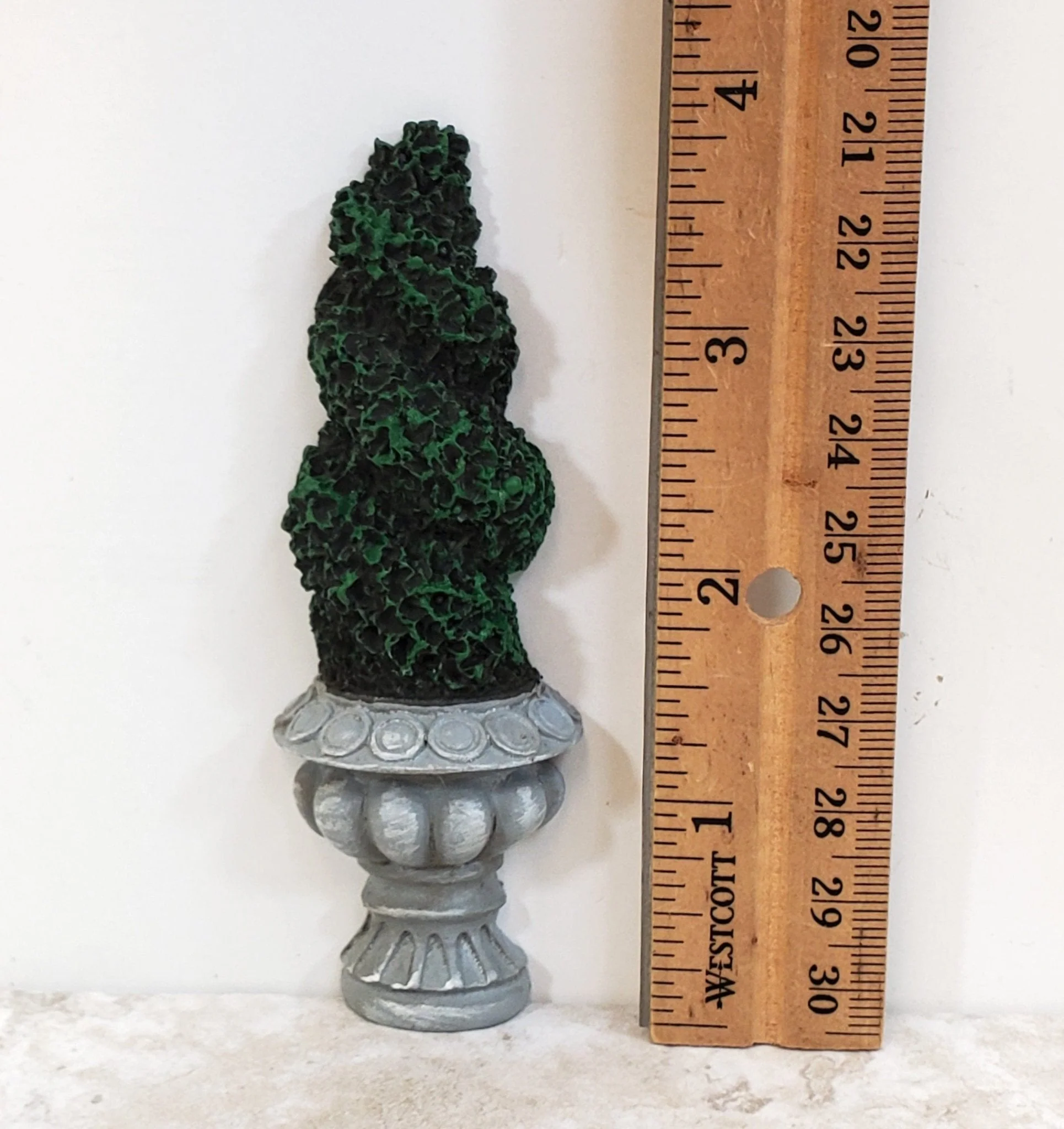 Dollhouse Topiary Flat Back Tall Twist Potted Bush 1:12 Scale Resin Miniature Garden - Image 3