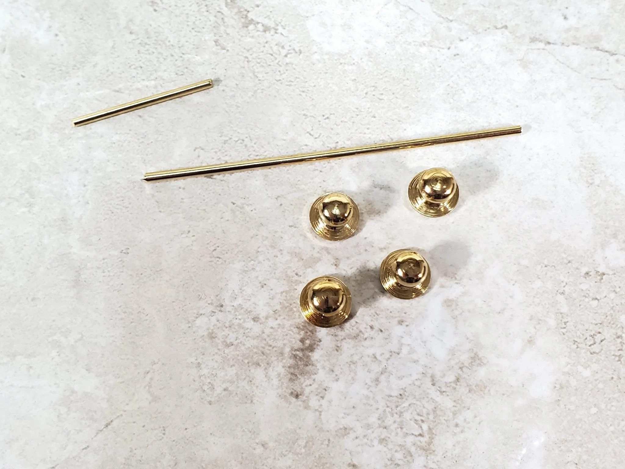Dollhouse Towel Rod & Toilet Paper Holder Gold Brass Bathroom 1:12 Scale Miniatures - Image 2