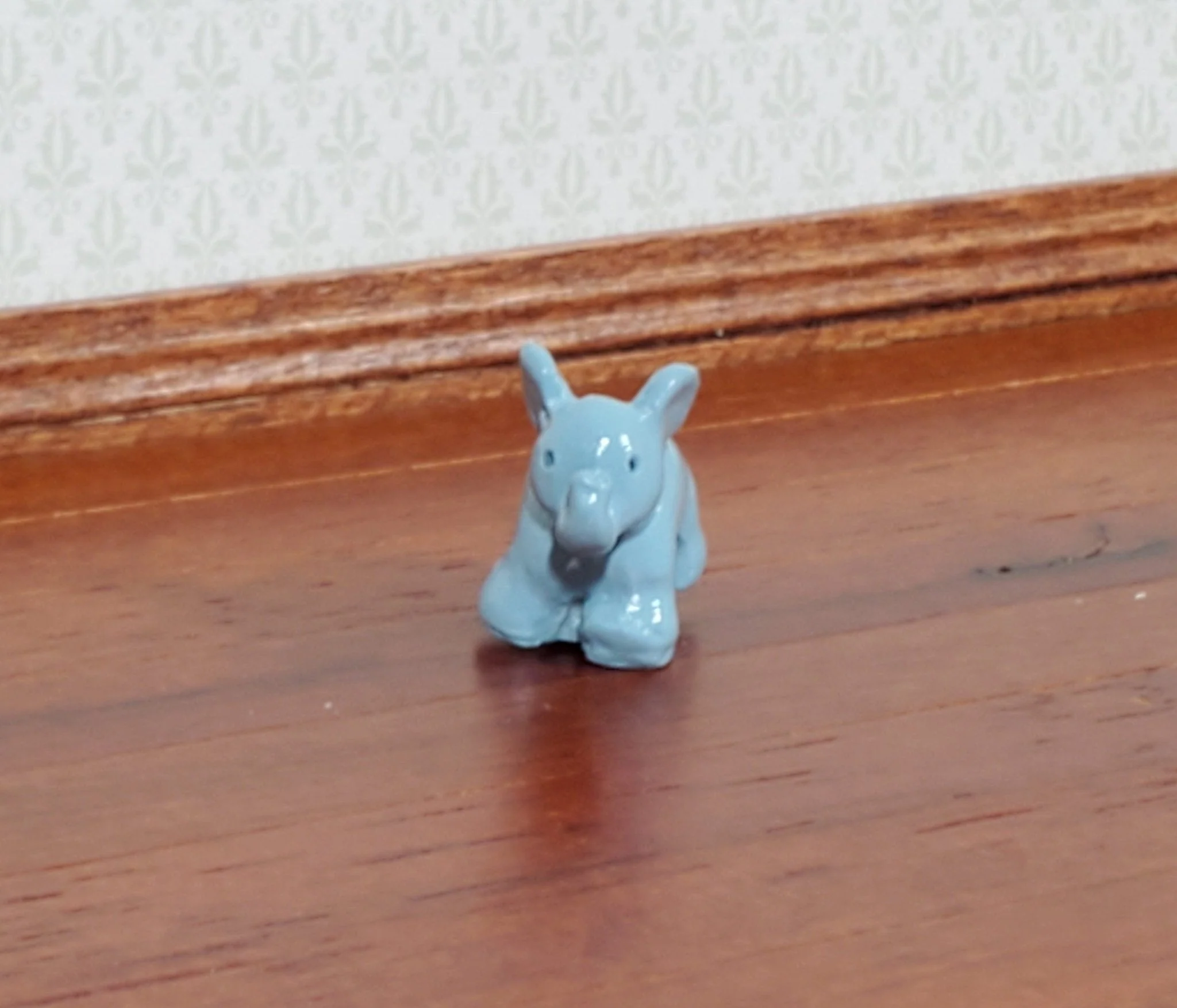Dollhouse Toy Elephant for your Miniature Nursery Gray Resin - Image 3