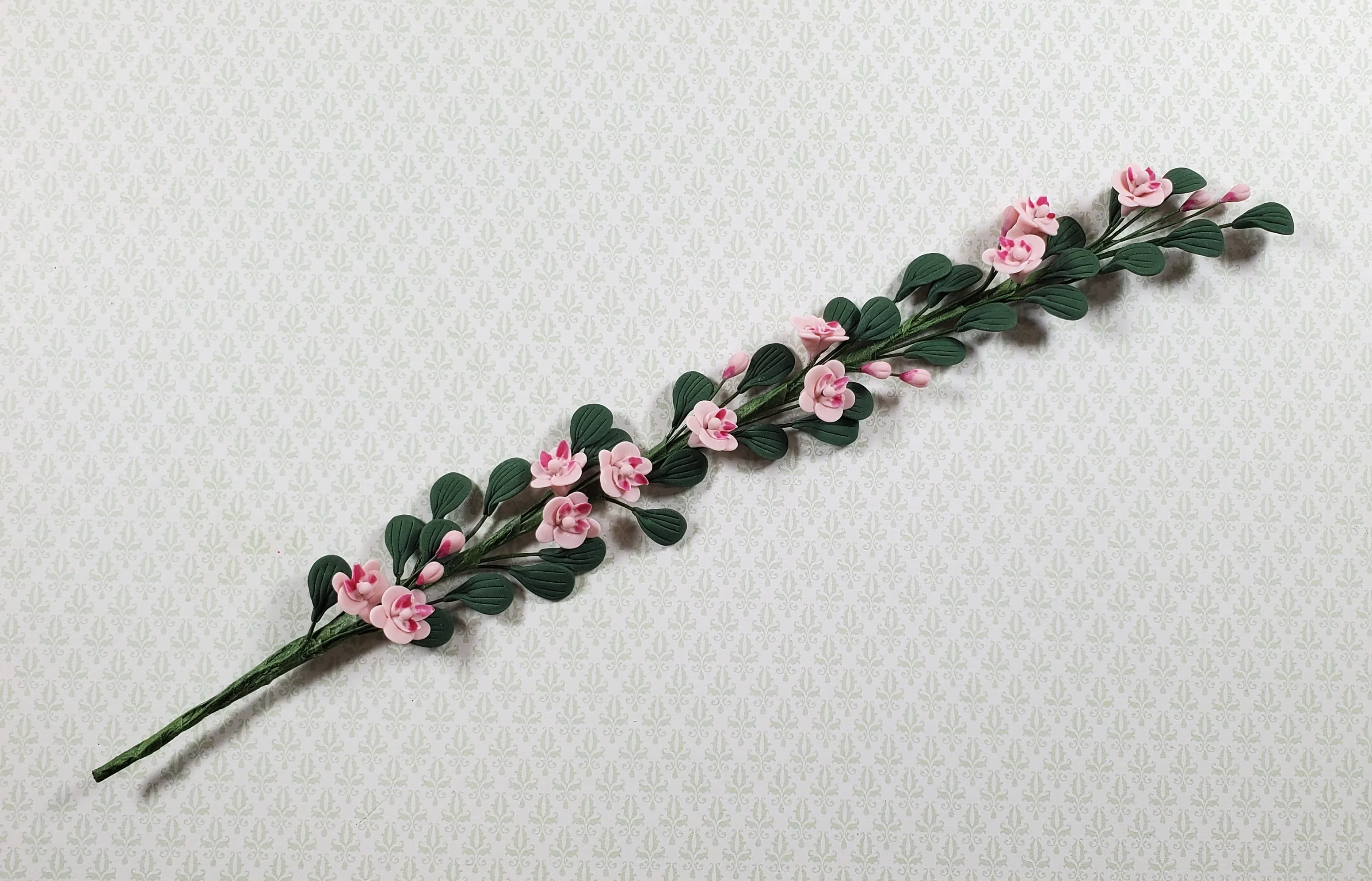 Dollhouse Trailing Pink Camelia Vine 1:12 Scale Miniature Garden Plants Decor - Image 3