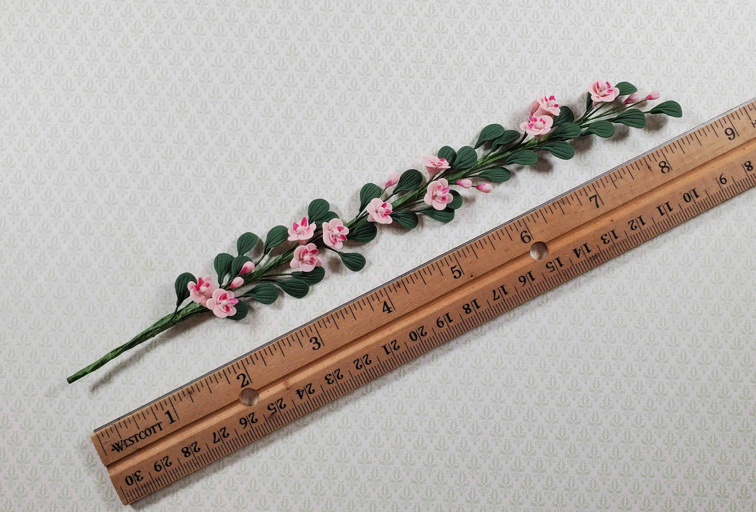 Dollhouse Trailing Pink Camelia Vine 1:12 Scale Miniature Garden Plants Decor - Image 4