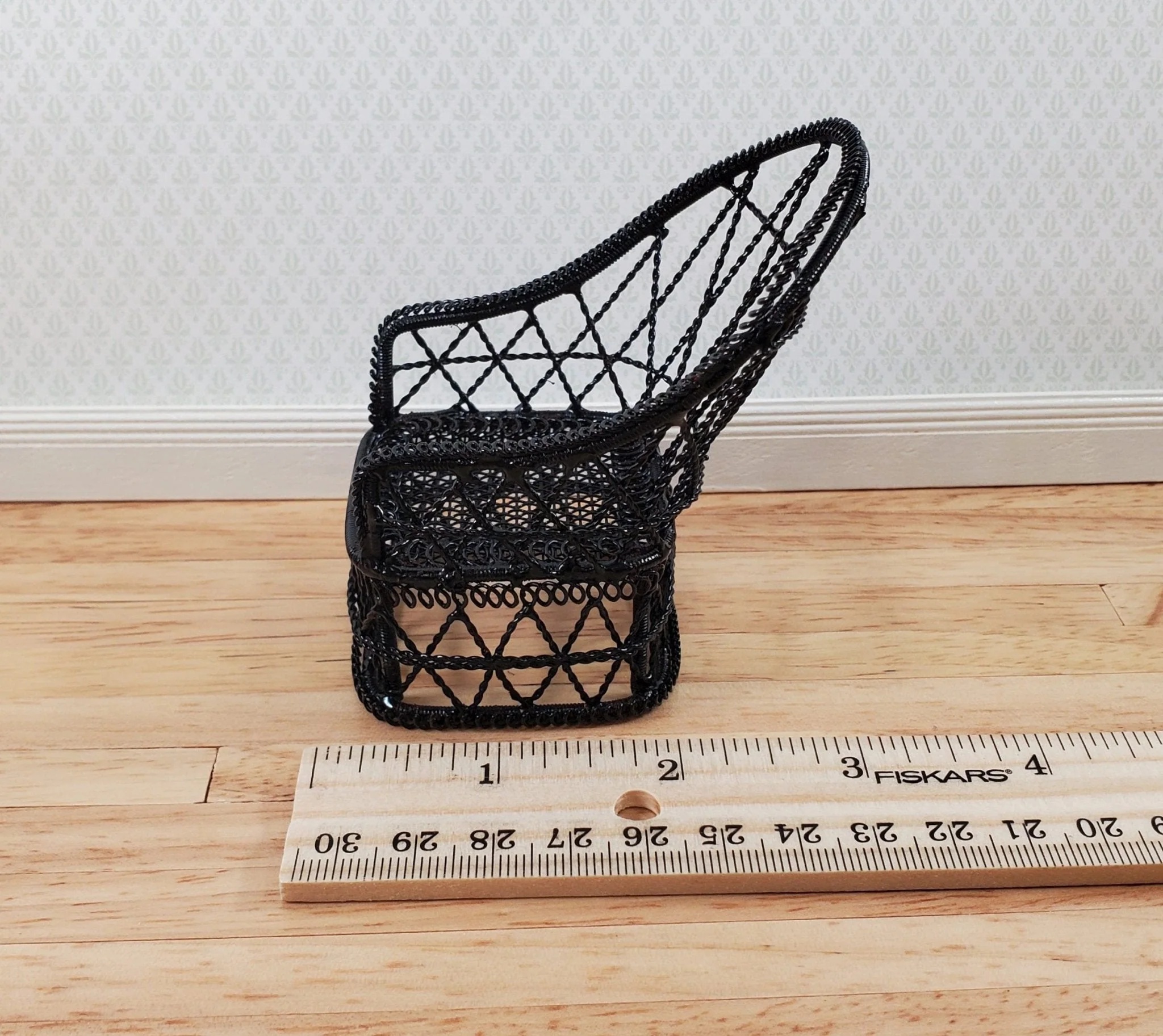 Dollhouse Tub Chair Black Metal for Patio Porch 1:12 Miniature Fairy Garden - Image 5