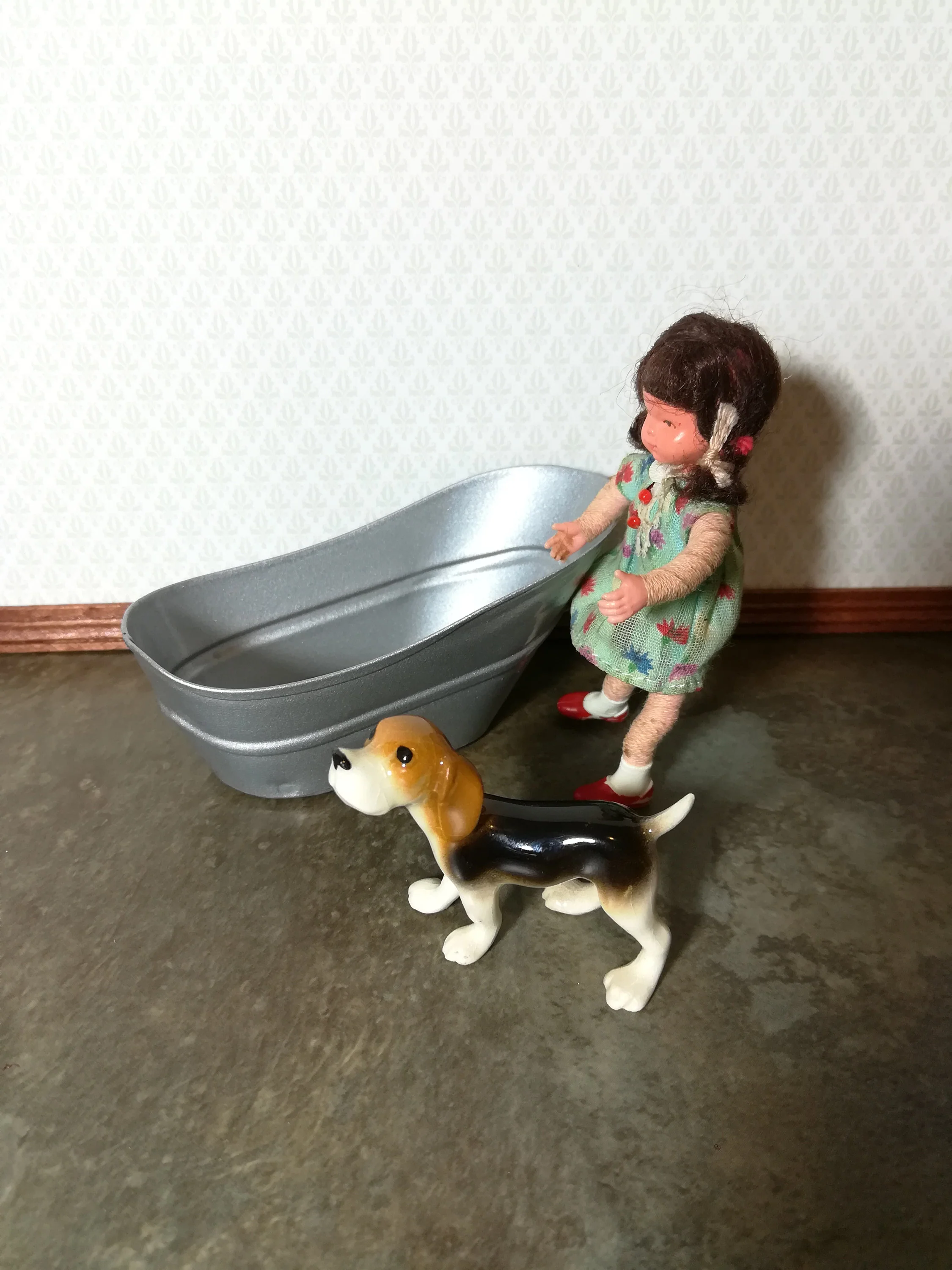 Dollhouse Tub "Galvanized" Small Metal 1:12 Scale Miniature Bathroom Hip Bath - Image 4