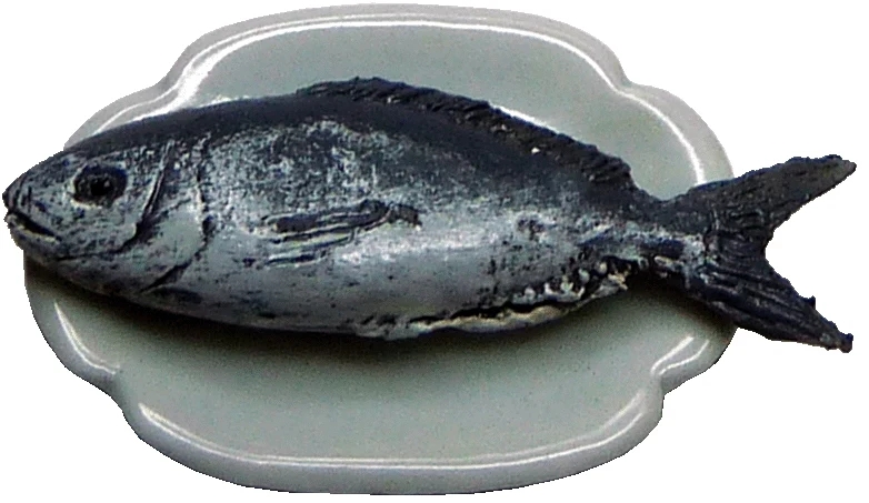 Dollhouse Tuna Fish on Plate 1:12 Scale Miniature Food Kitchen