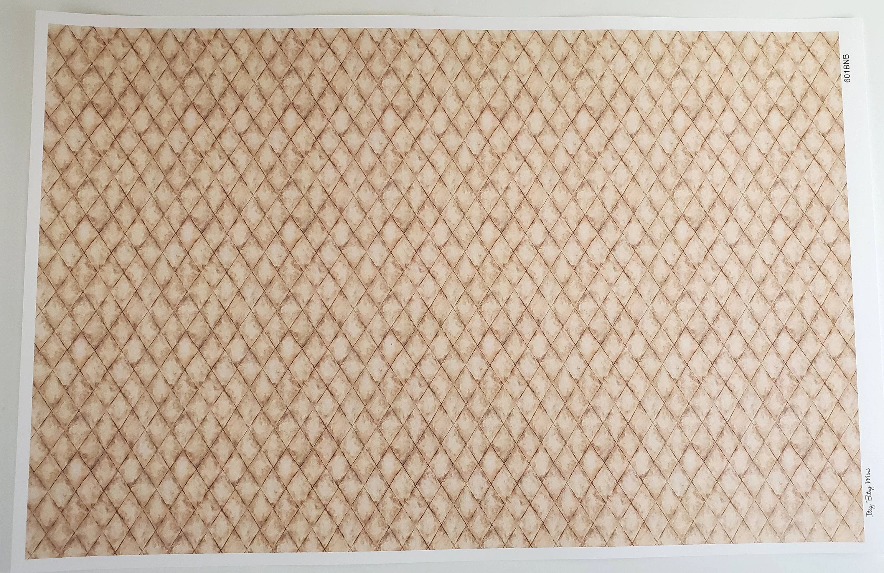 Dollhouse Tuscan Tile Wallpaper Flooring Diamond Stone 1:12 Scale Itsy Bitsy Miniature - Image 2