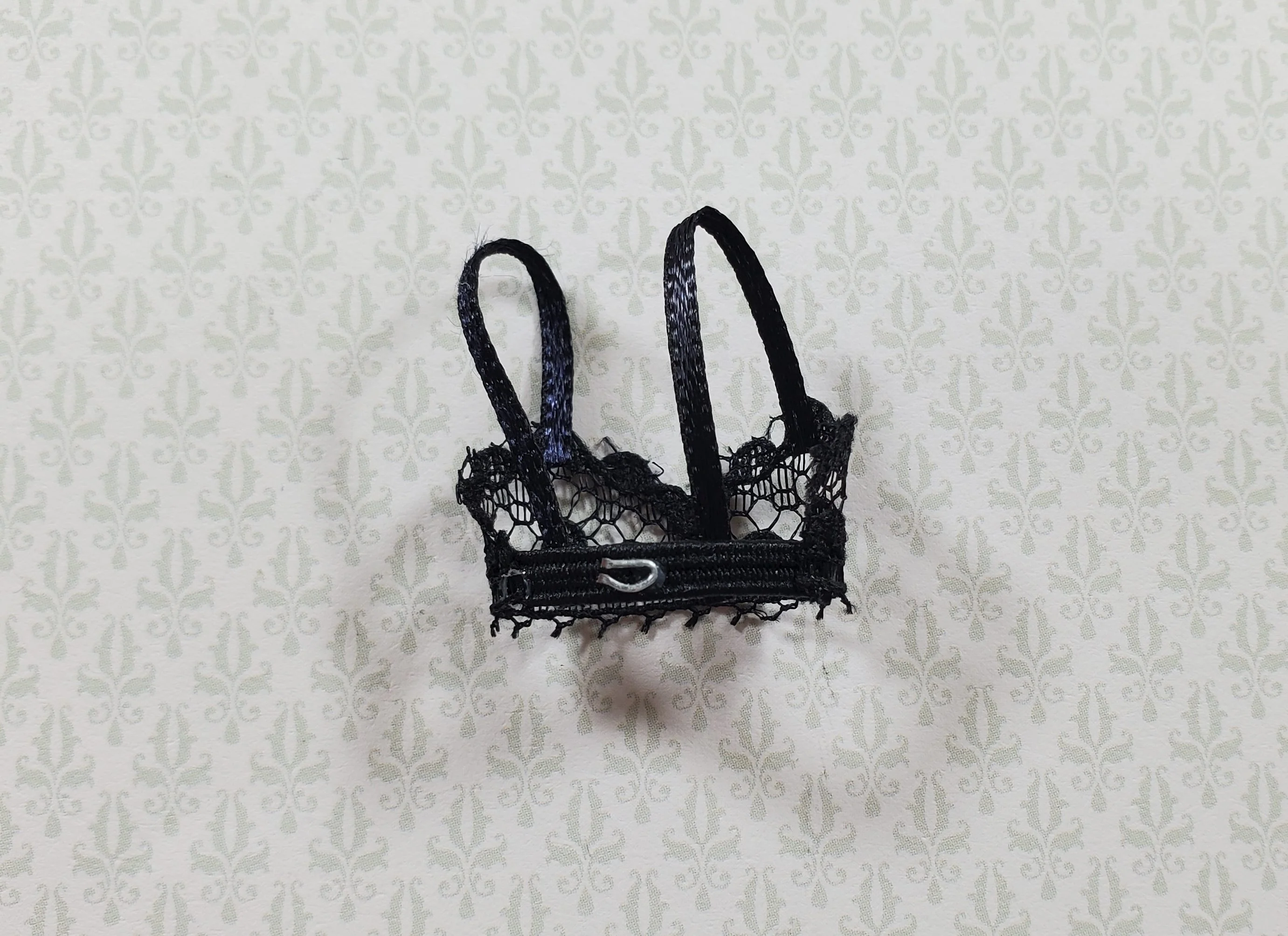Dollhouse Underwear Ladies Bra Black 1:12 Scale Miniature - Image 2