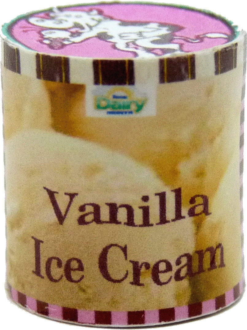 Dollhouse Vanilla Ice Cream Tub 1:12 Scale Miniature Food Kitchen