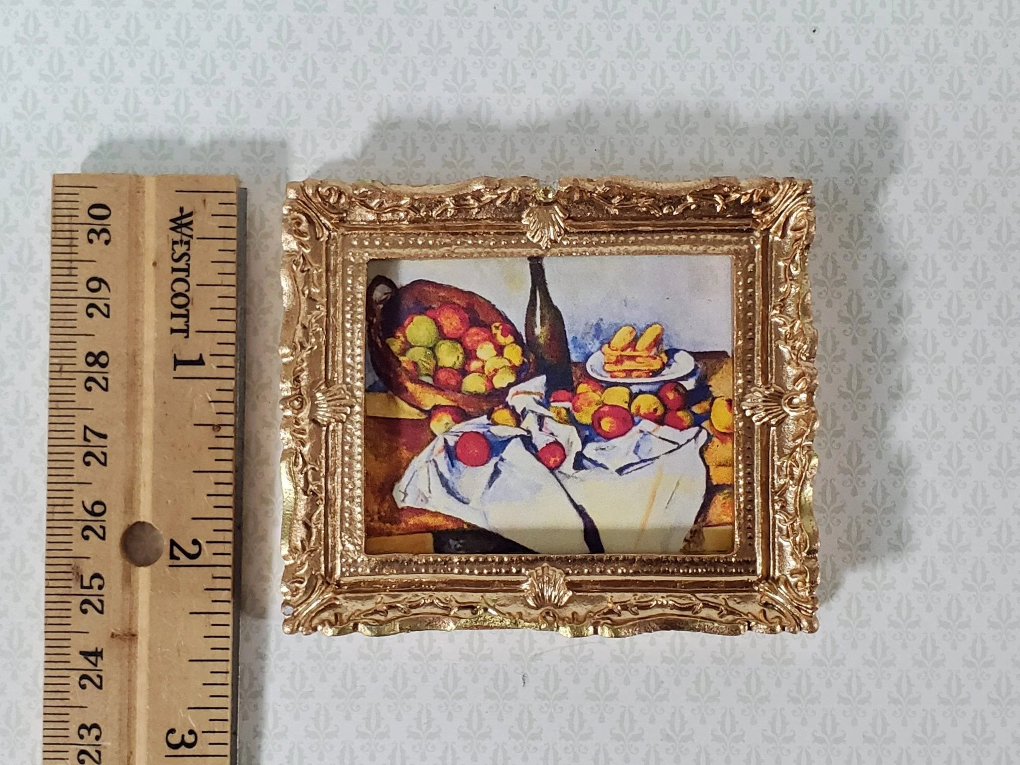 Dollhouse Vincent Cezanne Basket of Apples Still Life Framed Print 1:12 Scale Handmade - Image 4