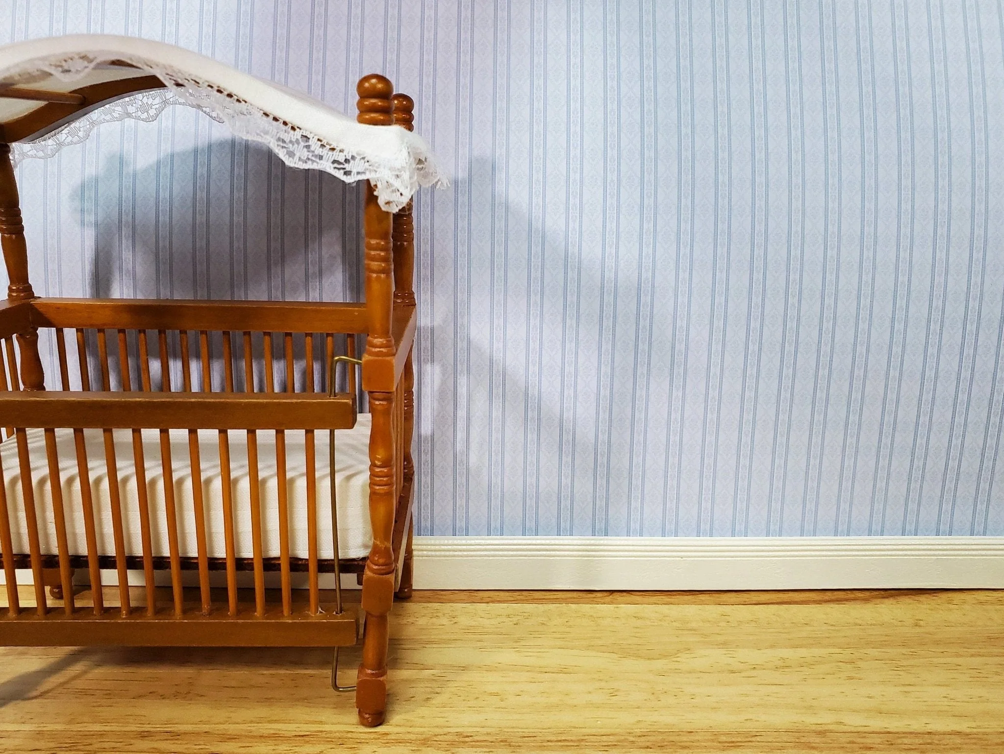 Dollhouse Wallpaper Blue Pale Subtle Stripes 3 Sheets 1:12 Scale Miniatures - Image 2