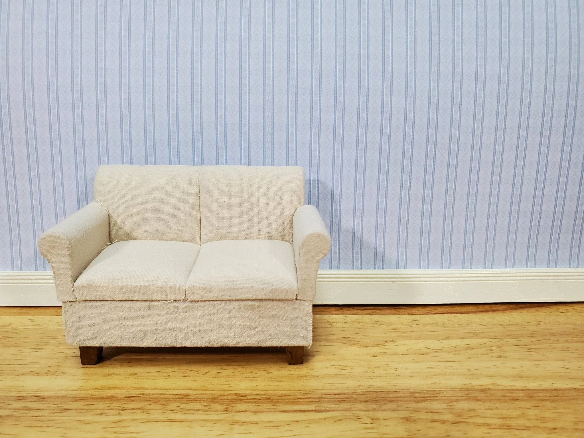 Dollhouse Wallpaper Blue Pale Subtle Stripes 3 Sheets 1:12 Scale Miniatures - Image 3
