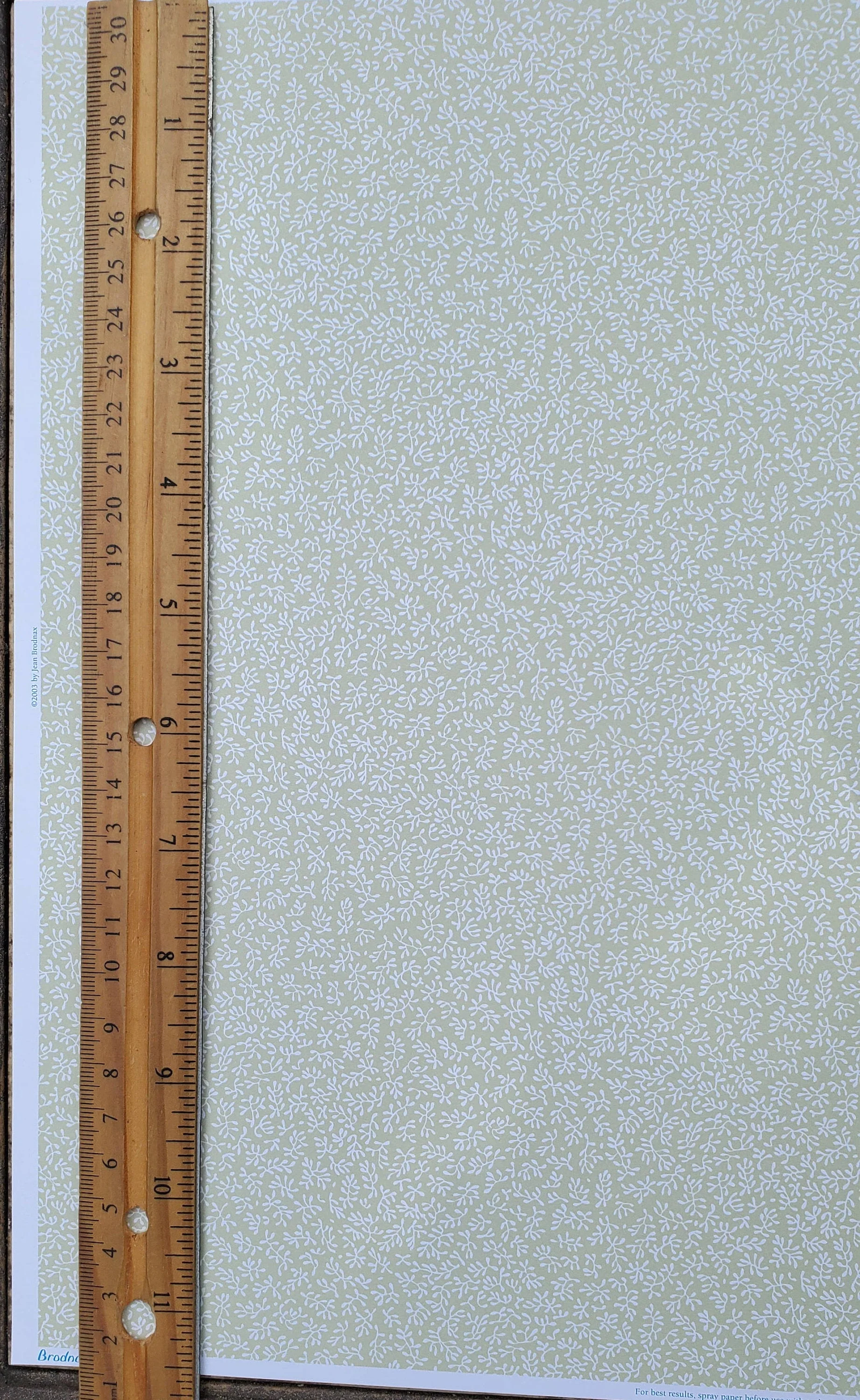Dollhouse Wallpaper Brodnax Sage Green & White "Conservatory" 1:12 Scale Miniature - Image 3