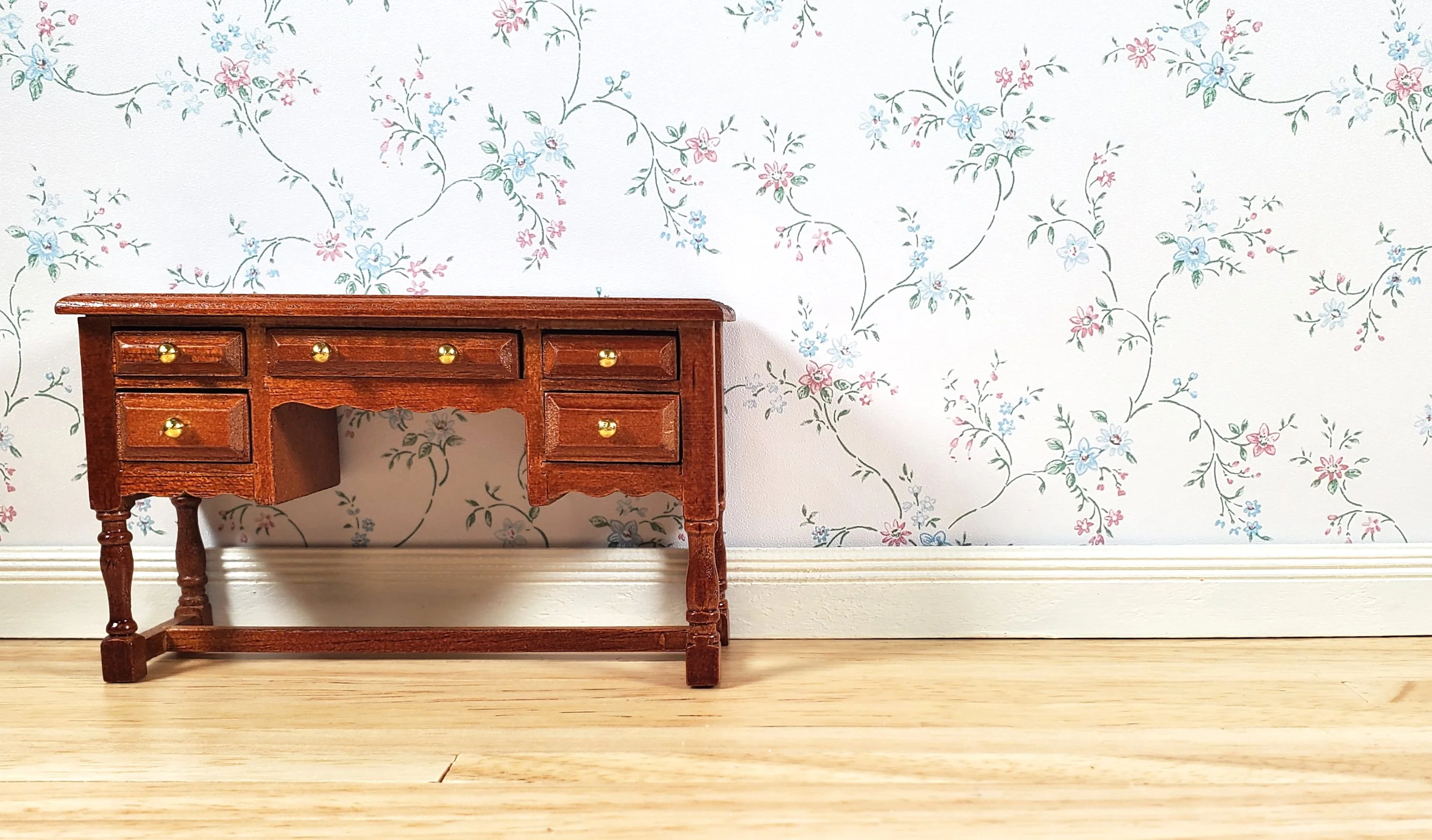 Dollhouse Wallpaper Cottage Garden Floral 3 Sheets 1:12 Scale Miniature - Image 2
