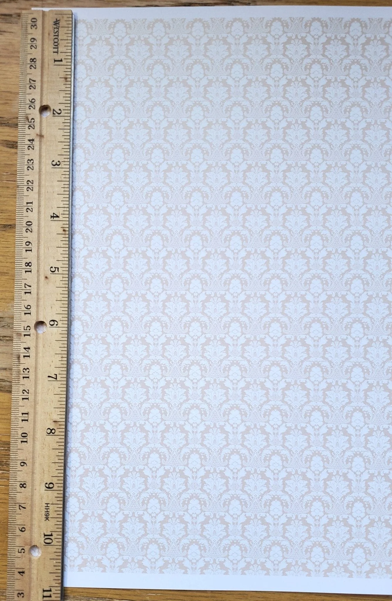 Dollhouse Wallpaper Damask Beige Light Tan 1:12 Scale Itsy Bitsy 2791NB - Image 3