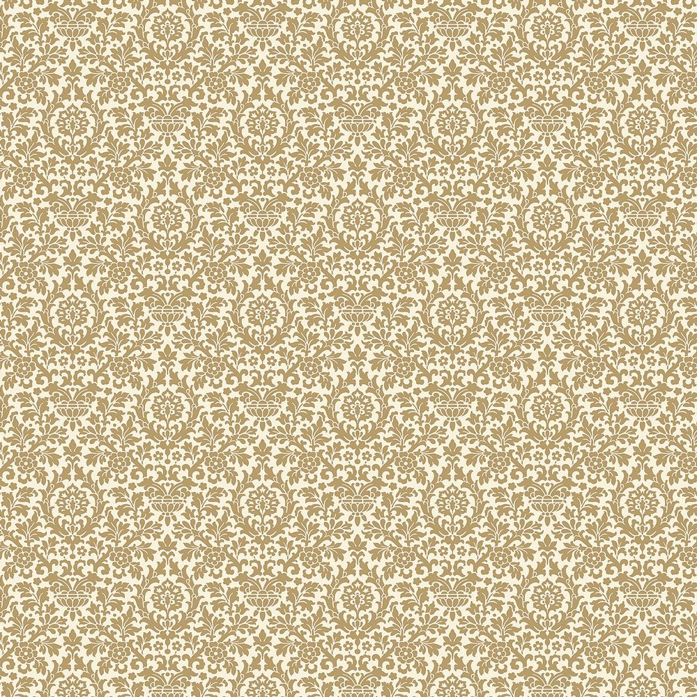 Dollhouse Wallpaper Essex Damask "Dusty Brown" Bradbury & Bradbury 1:12 Scale