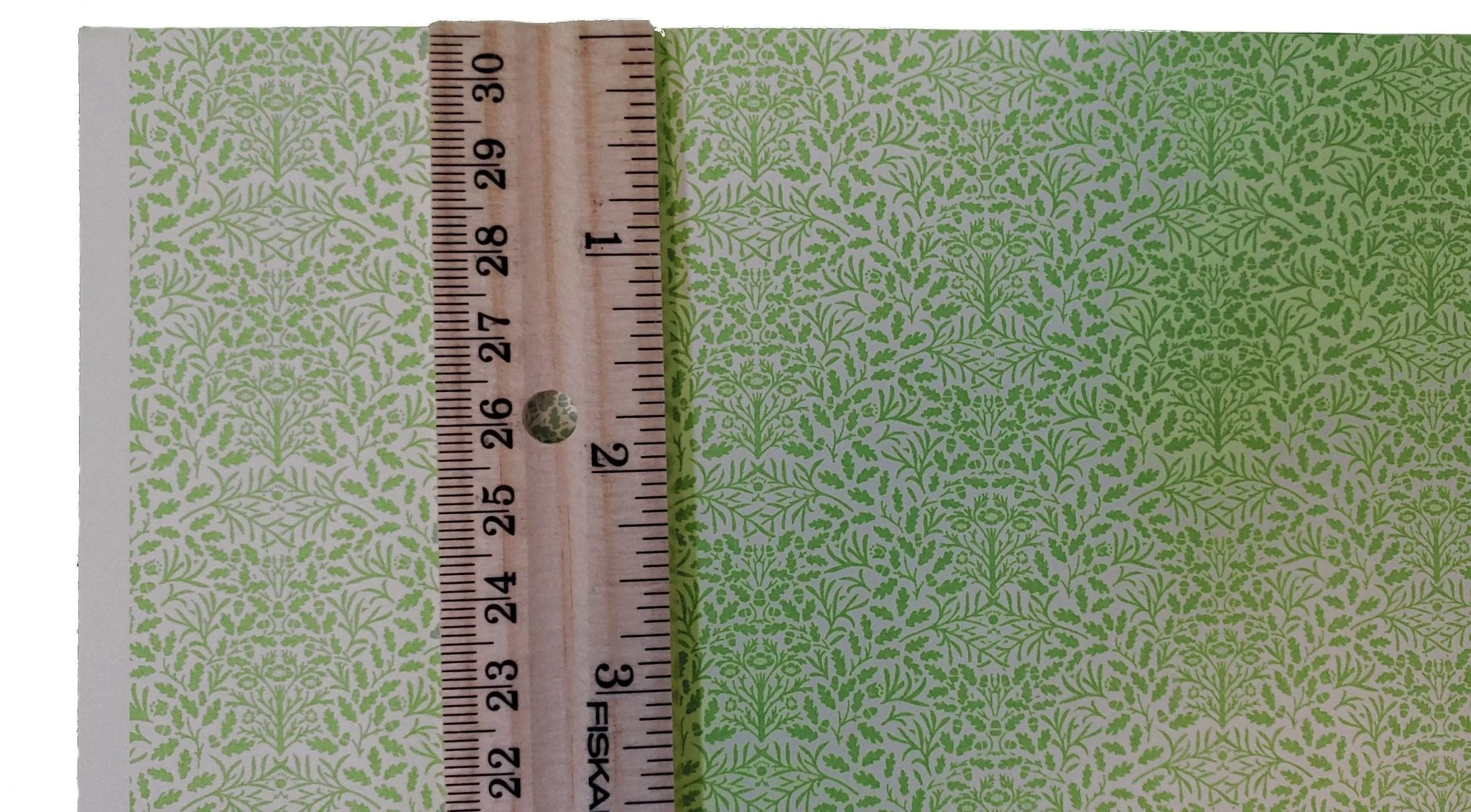 Dollhouse Wallpaper Green and Cream Leaves Branches "Acorn" 1:12 Scale Miniature - Image 3