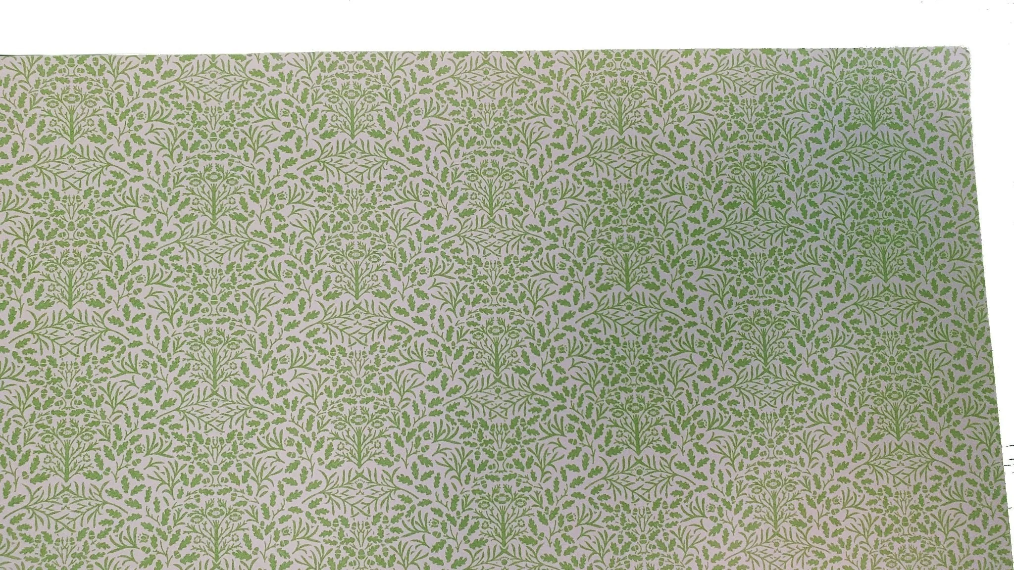 Dollhouse Wallpaper Green and Cream Leaves Branches "Acorn" 1:12 Scale Miniature - Image 4
