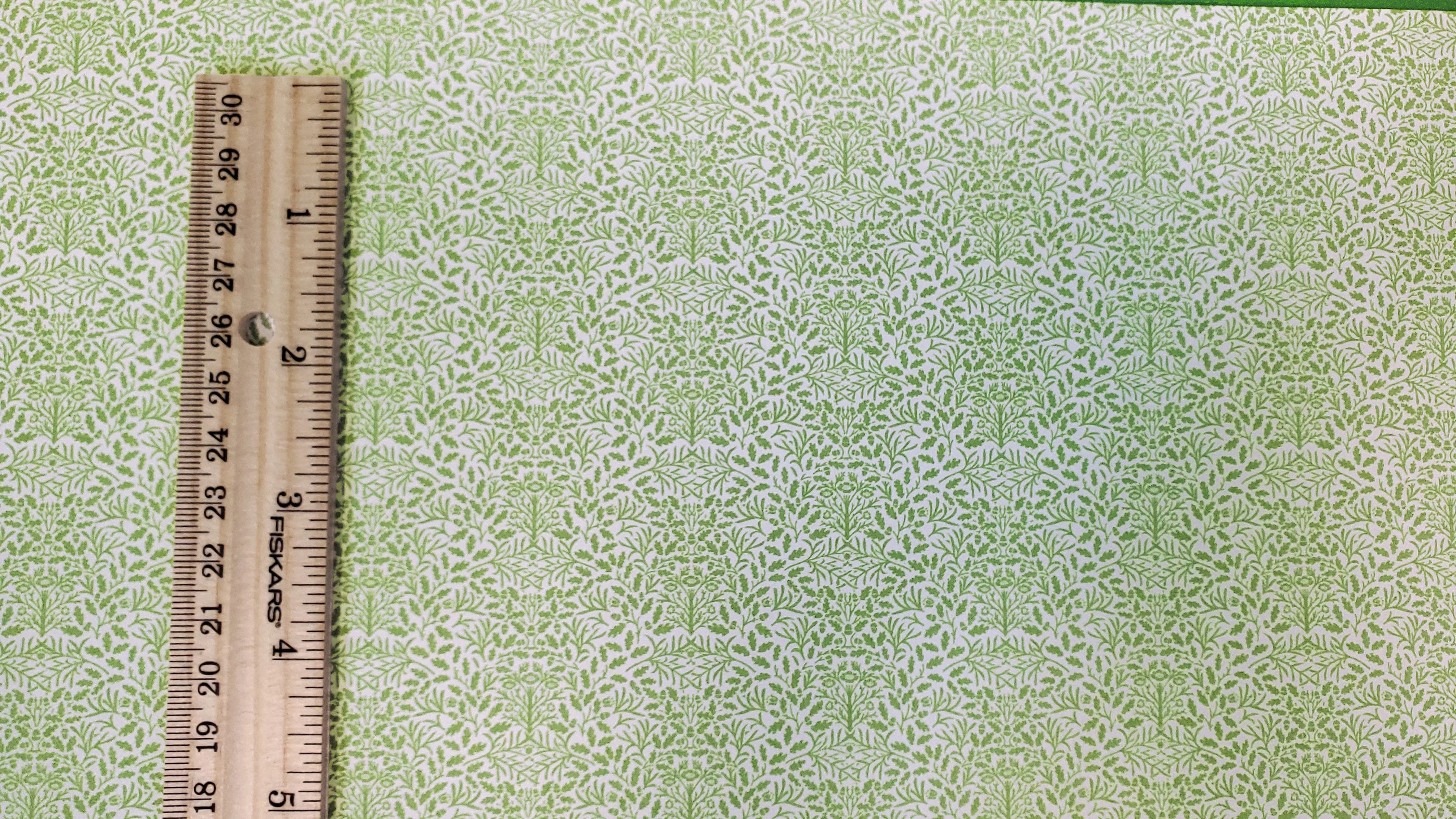 Dollhouse Wallpaper Green and White Leaves Branches "Acorn" 1:12 Scale Miniature - Image 3