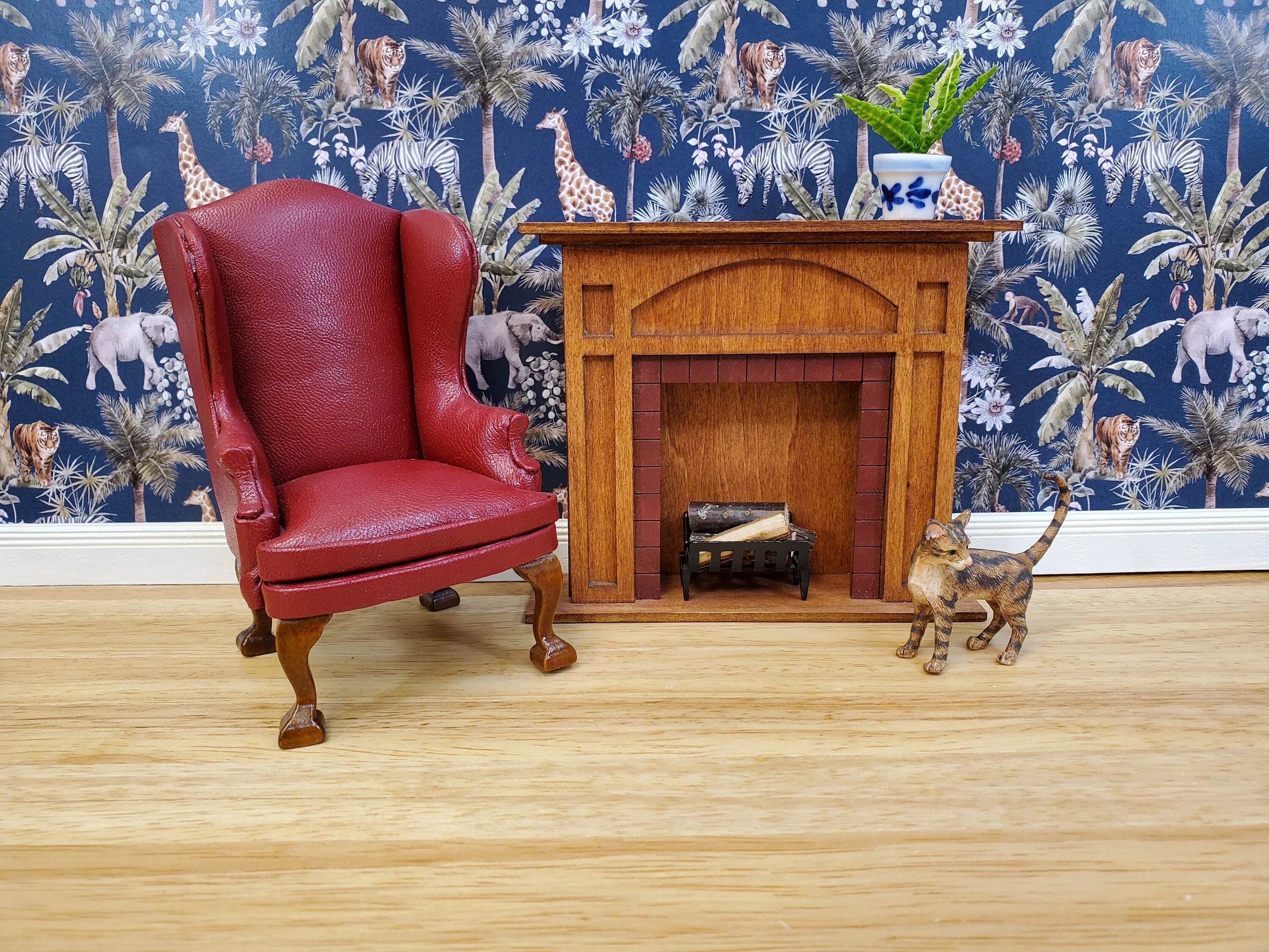 Dollhouse Wallpaper Jungle Print Elephants Tigers Zebras Navy Blue 3 Sheets - Image 4