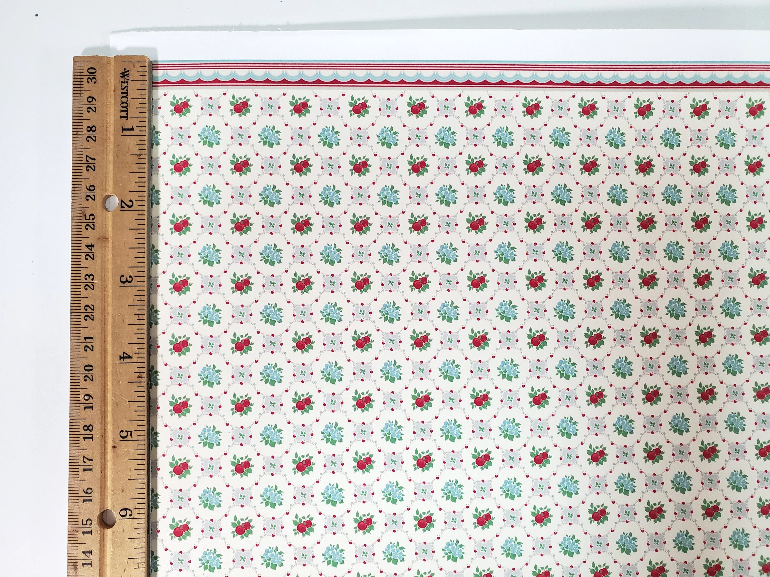 Dollhouse Wallpaper Kitchen "Apple Betty" Design Bradbury & Bradbury 1:12 Scale - Image 5