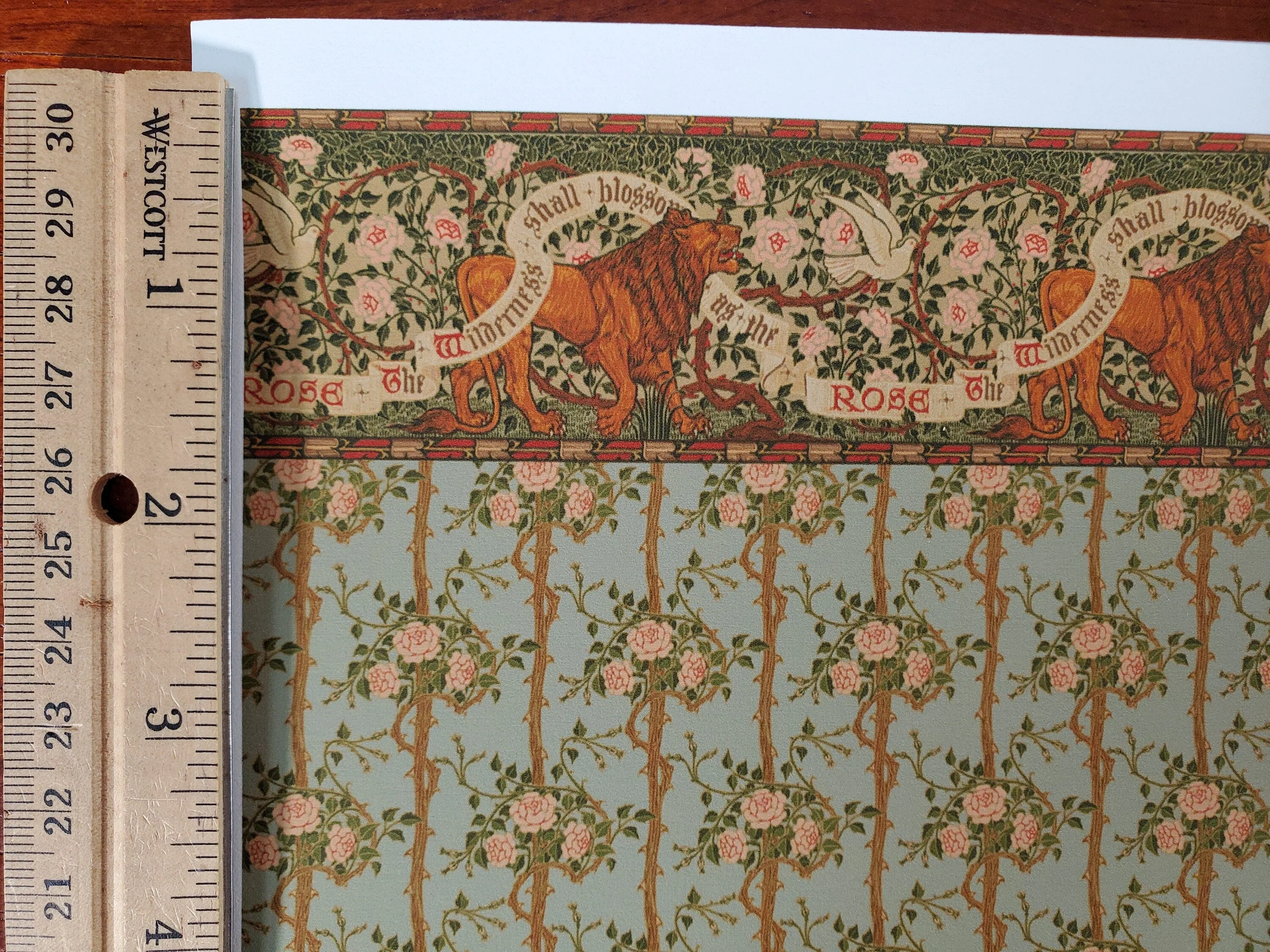 Dollhouse Wallpaper Lion and Dove with Briar Rose Bradbury & Bradbury 1:12 Scale - Image 3