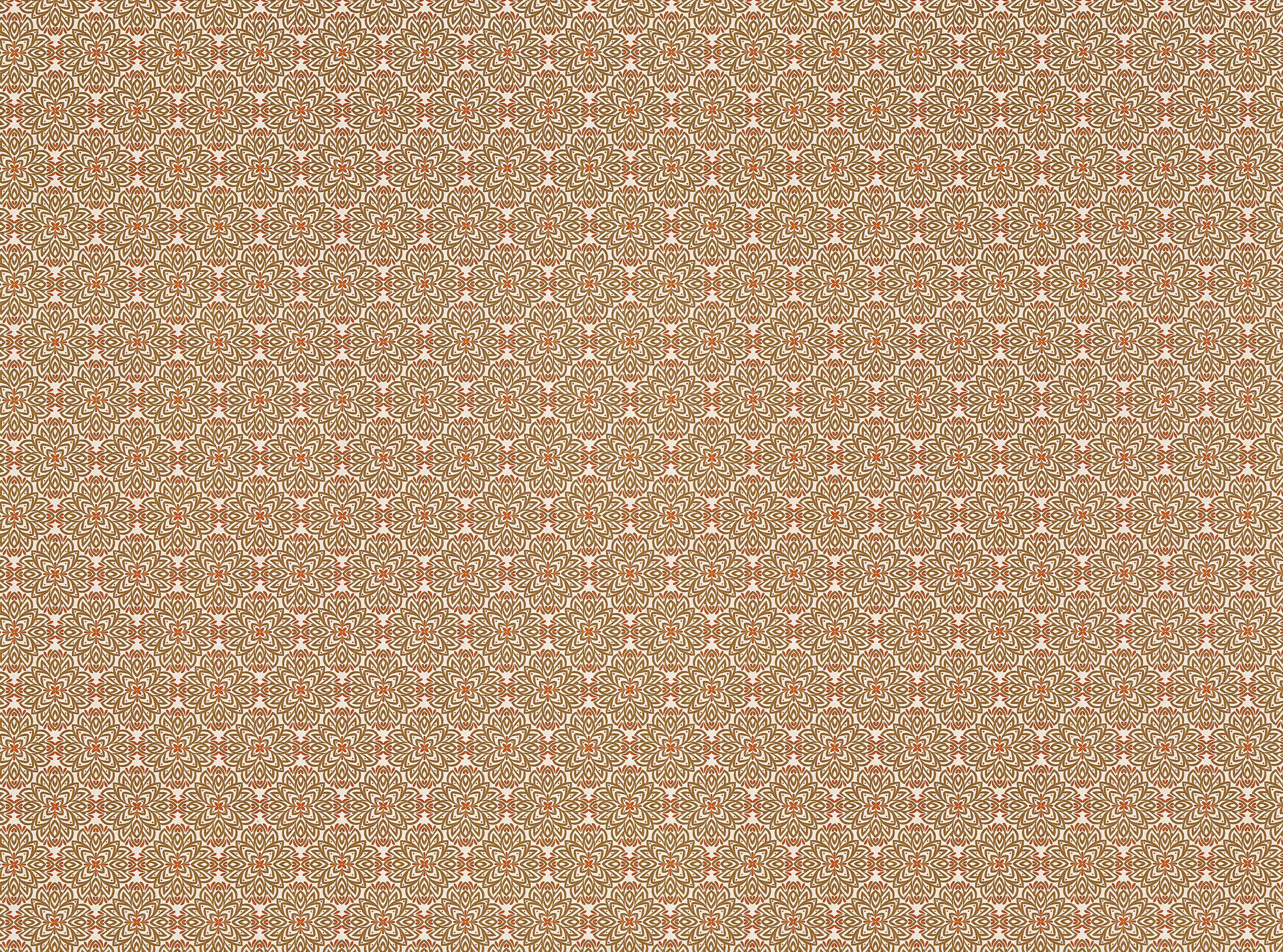 Dollhouse Wallpaper or Flooring 3 Sheets Beige Red 1:12 Scale Mid Century Modern