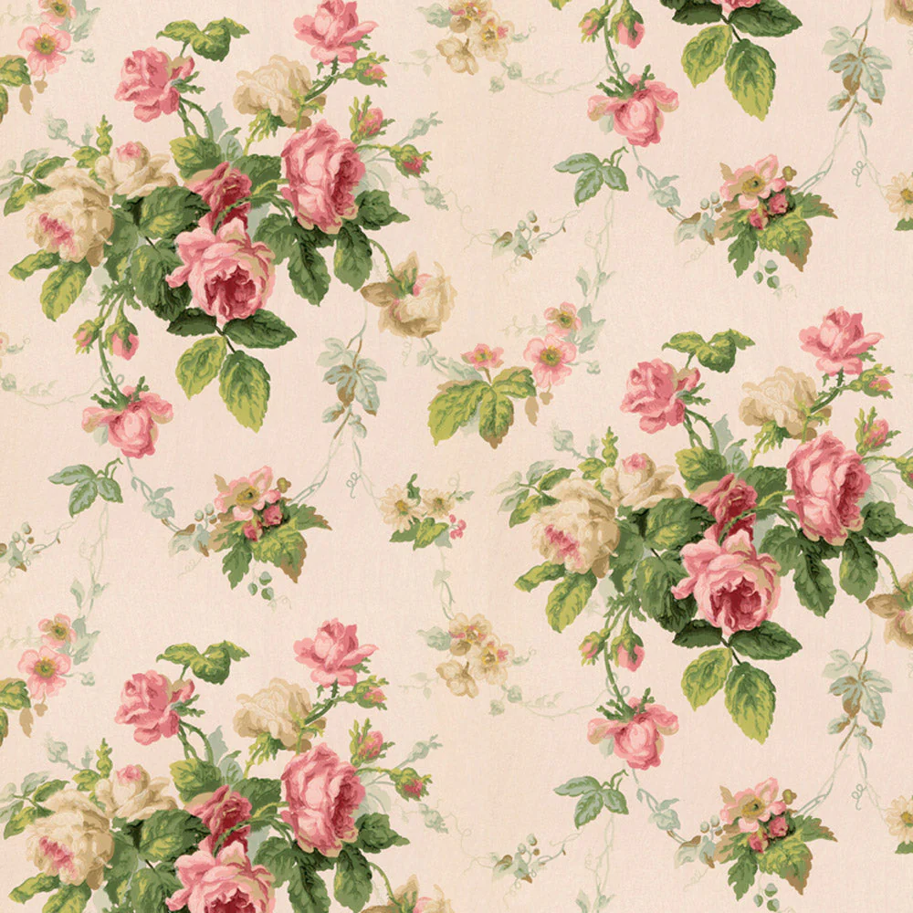 Dollhouse Wallpaper Rose Spray Bradbury & Bradbury 1:12 Scale Miniature