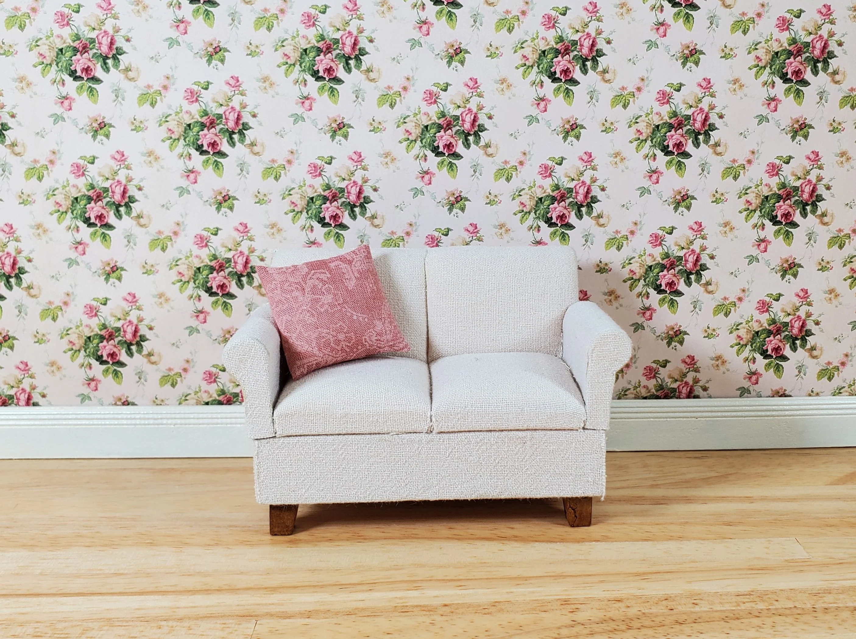 Dollhouse Wallpaper Rose Spray Bradbury & Bradbury 1:12 Scale Miniature - Image 2
