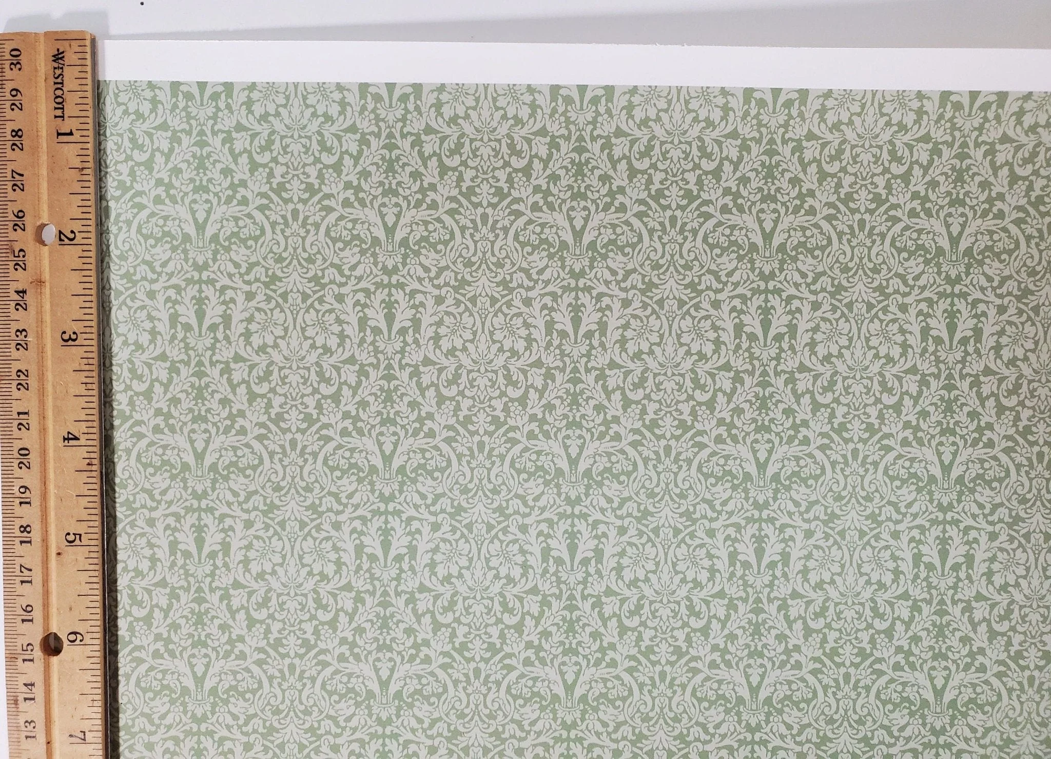 Dollhouse Wallpaper Sage Green Sussex Damask Bradbury & Bradbury 1:12 Scale - Image 5