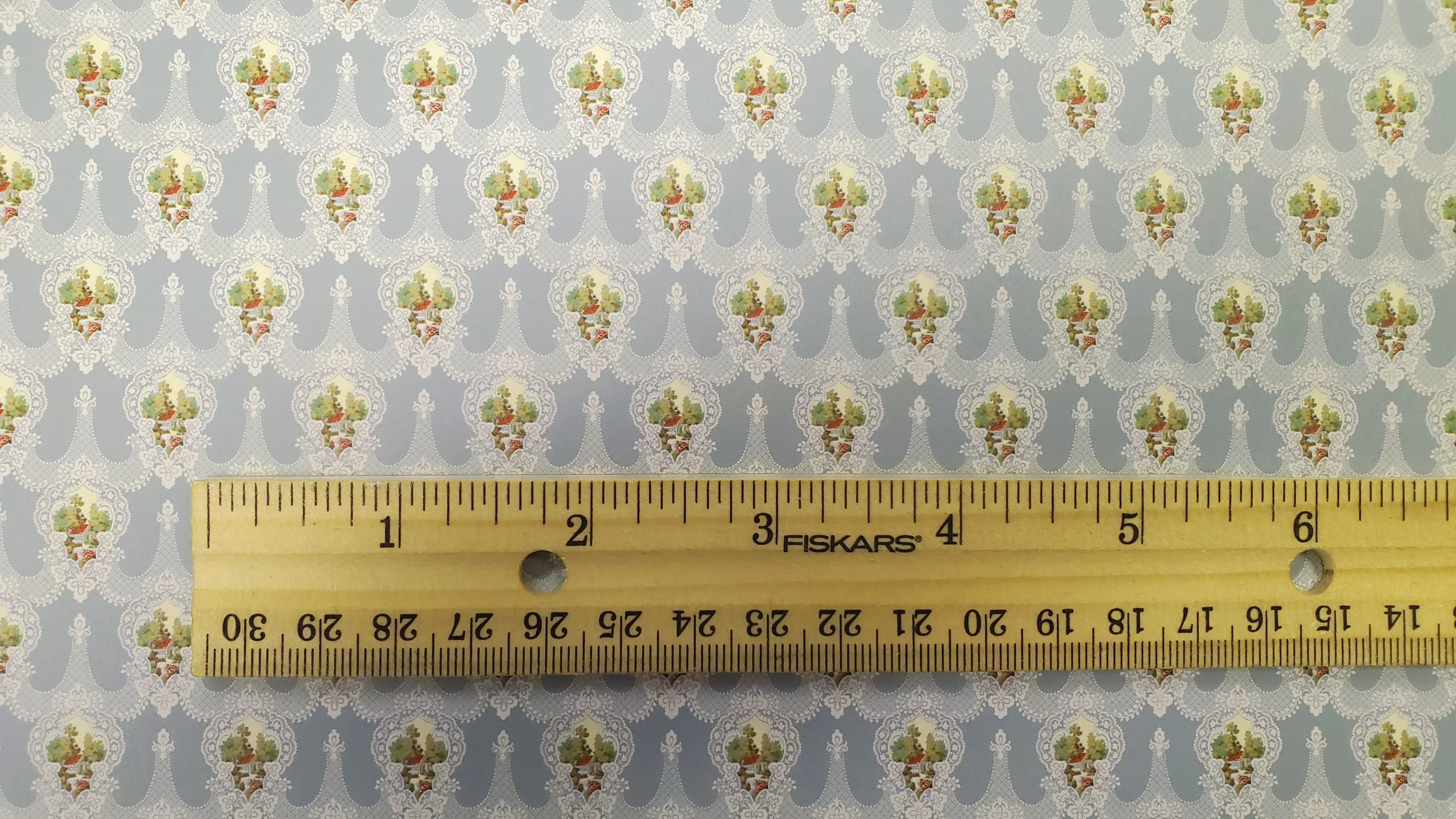Dollhouse Wallpaper The Old Mill Blue Gray Bradbury & Bradbury 1:12 Scale - Image 3