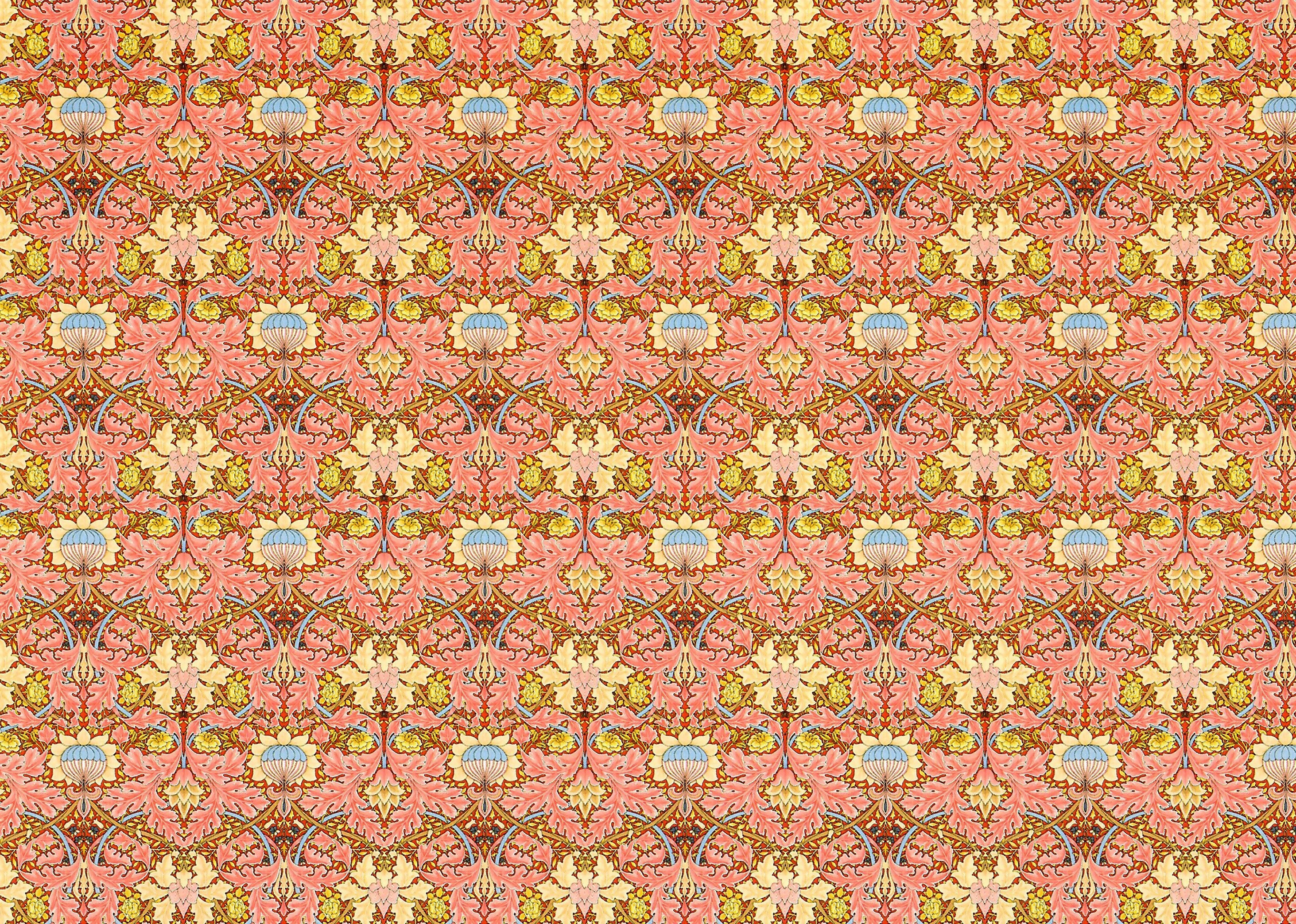 Dollhouse Wallpaper Victorian Morris Style Pink 1:12 Scale Miniature Itsy Bitsy