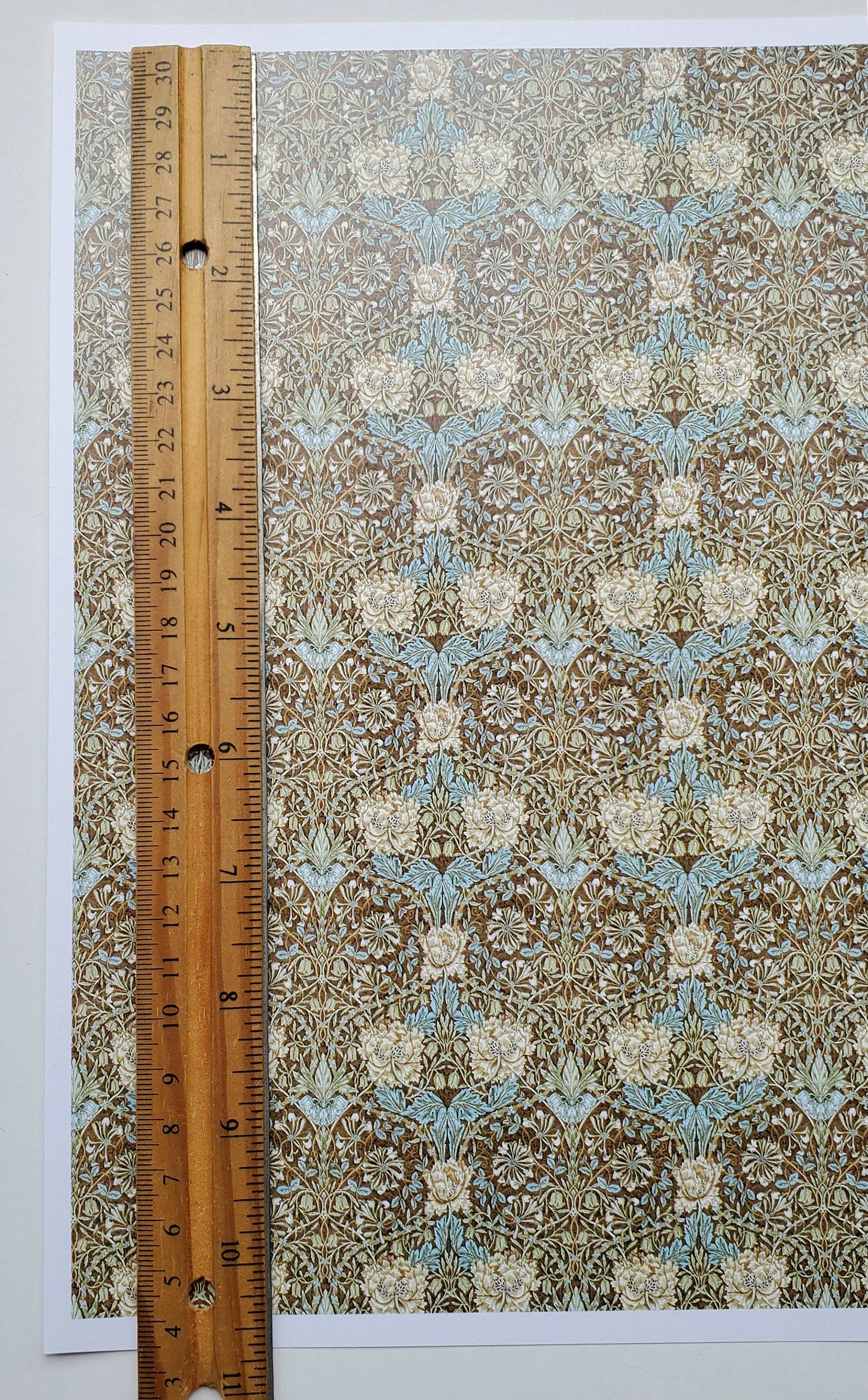 Dollhouse Wallpaper William Morris Art Nouveau Brown Teal Floral 1:12 Scale Itsy Bitsy - Image 3