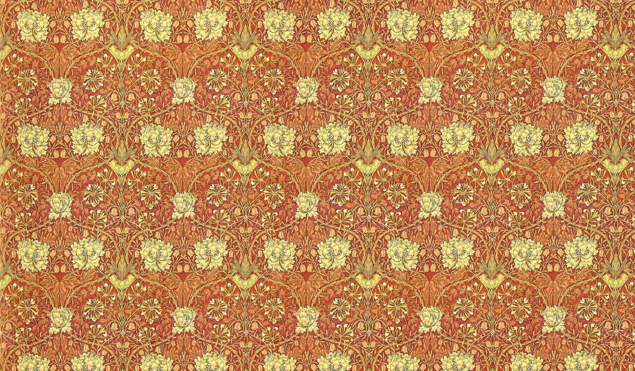 Dollhouse Wallpaper William Morris Art Nouveau Burgundy Red Floral 1:12 Scale Itsy Bitsy