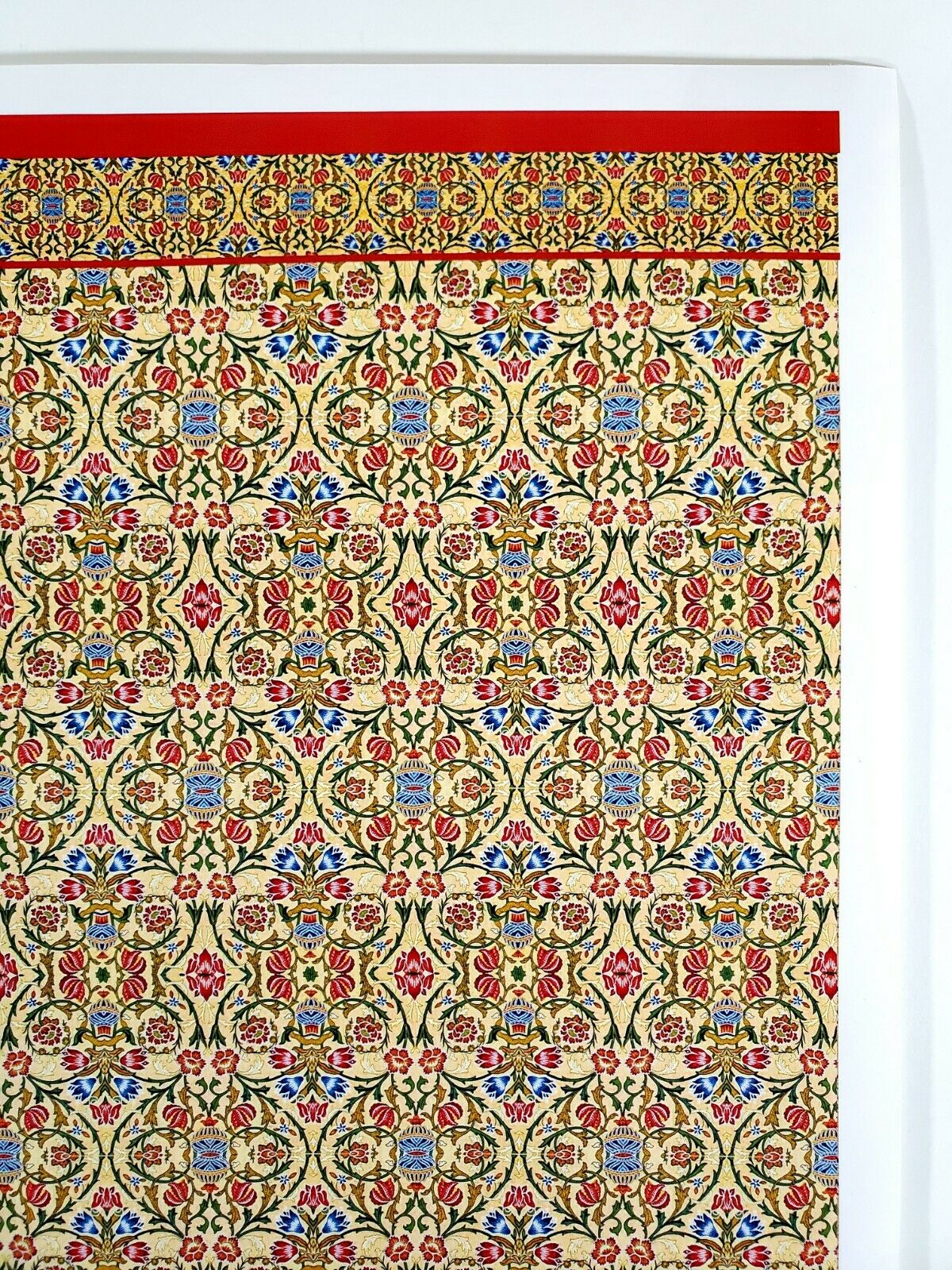 Dollhouse Wallpaper William Morris Beige Red Green Floral World Model WM35702 - Image 3