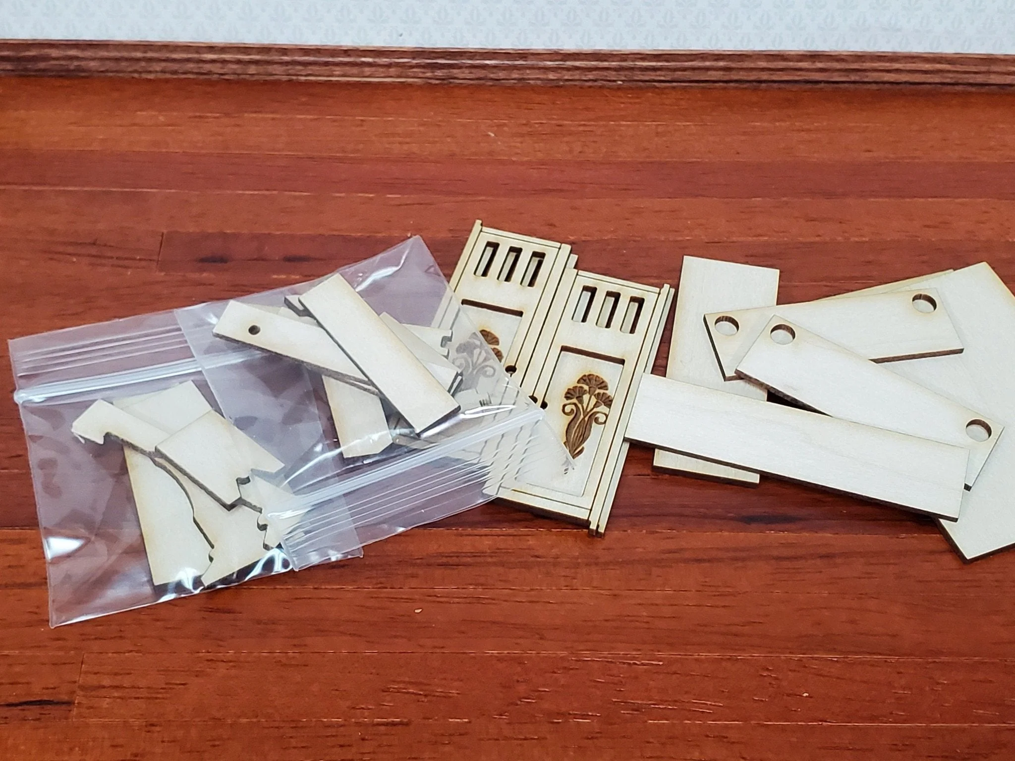 Dollhouse Wardrobe HALF SCALE Arts & Crafts Style Miniature Kit 1:24 Scale DIY - Image 2