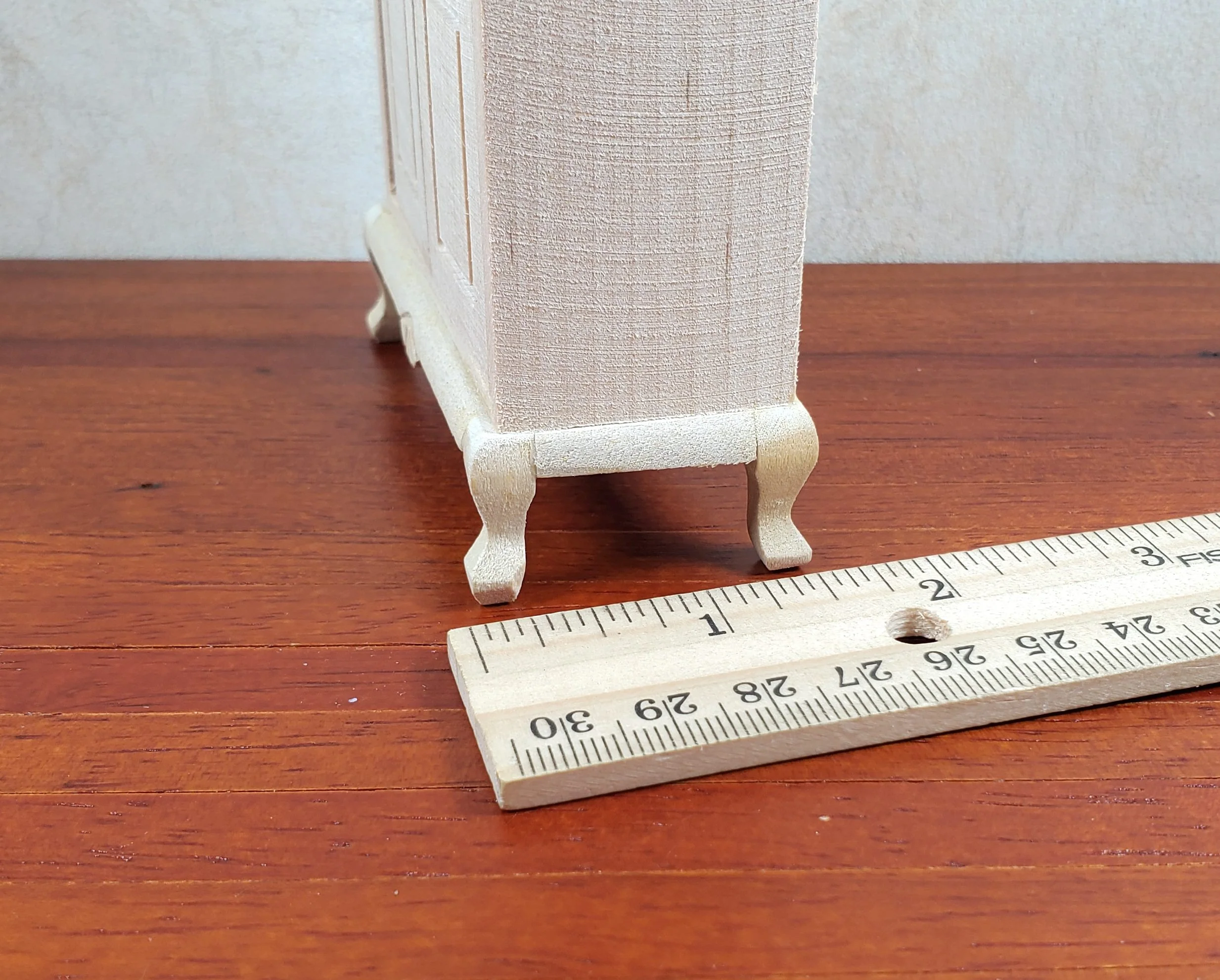Dollhouse Wardrobe Tall Armoire Closet Wood Furniture 1:12 Scale Unpainted - Image 6