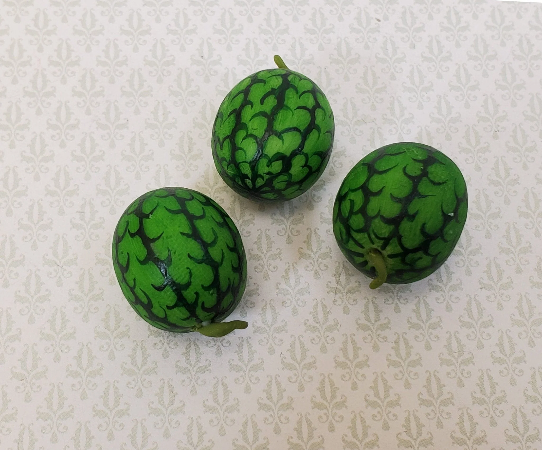Dollhouse Watermelon 3 Pieces 1:12 Scale Miniature Kitchen Food Vegetables