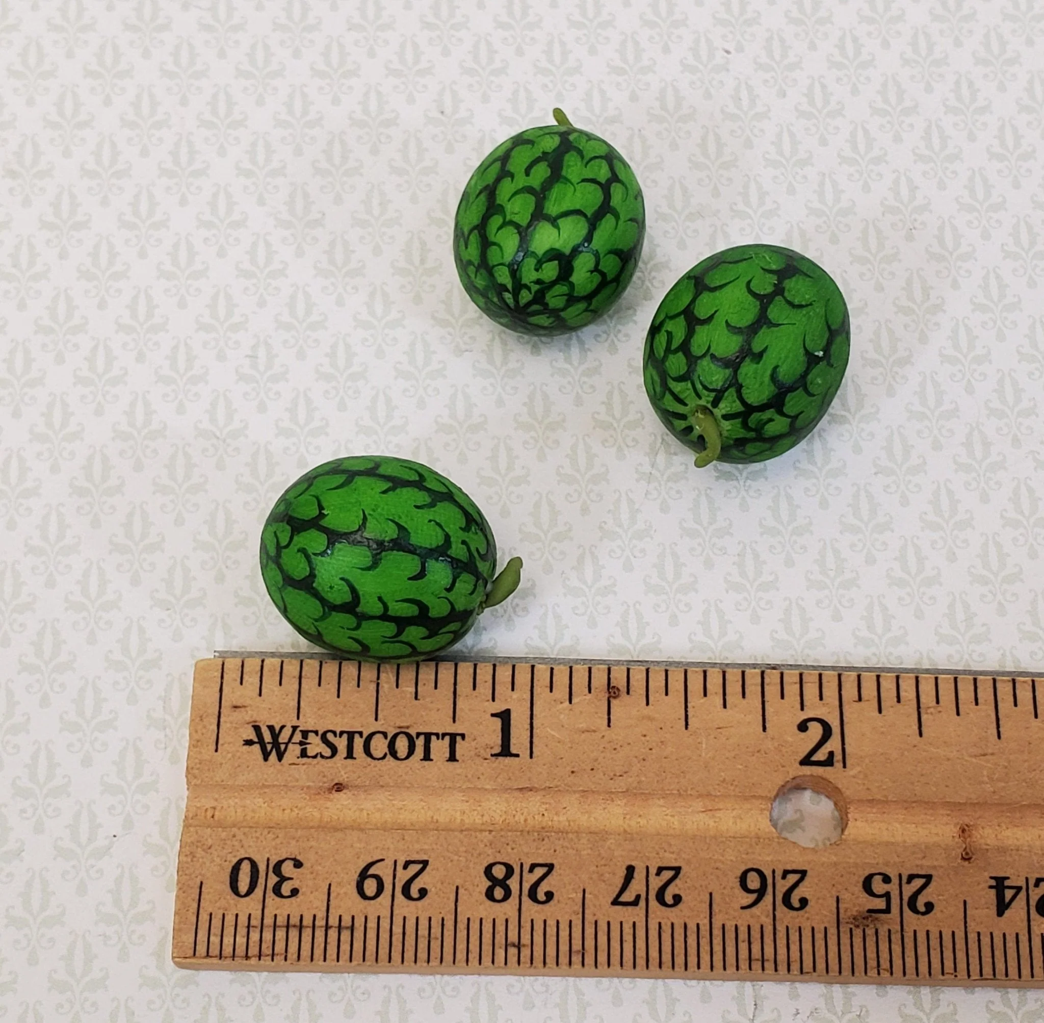Dollhouse Watermelon 3 Pieces 1:12 Scale Miniature Kitchen Food Vegetables - Image 2