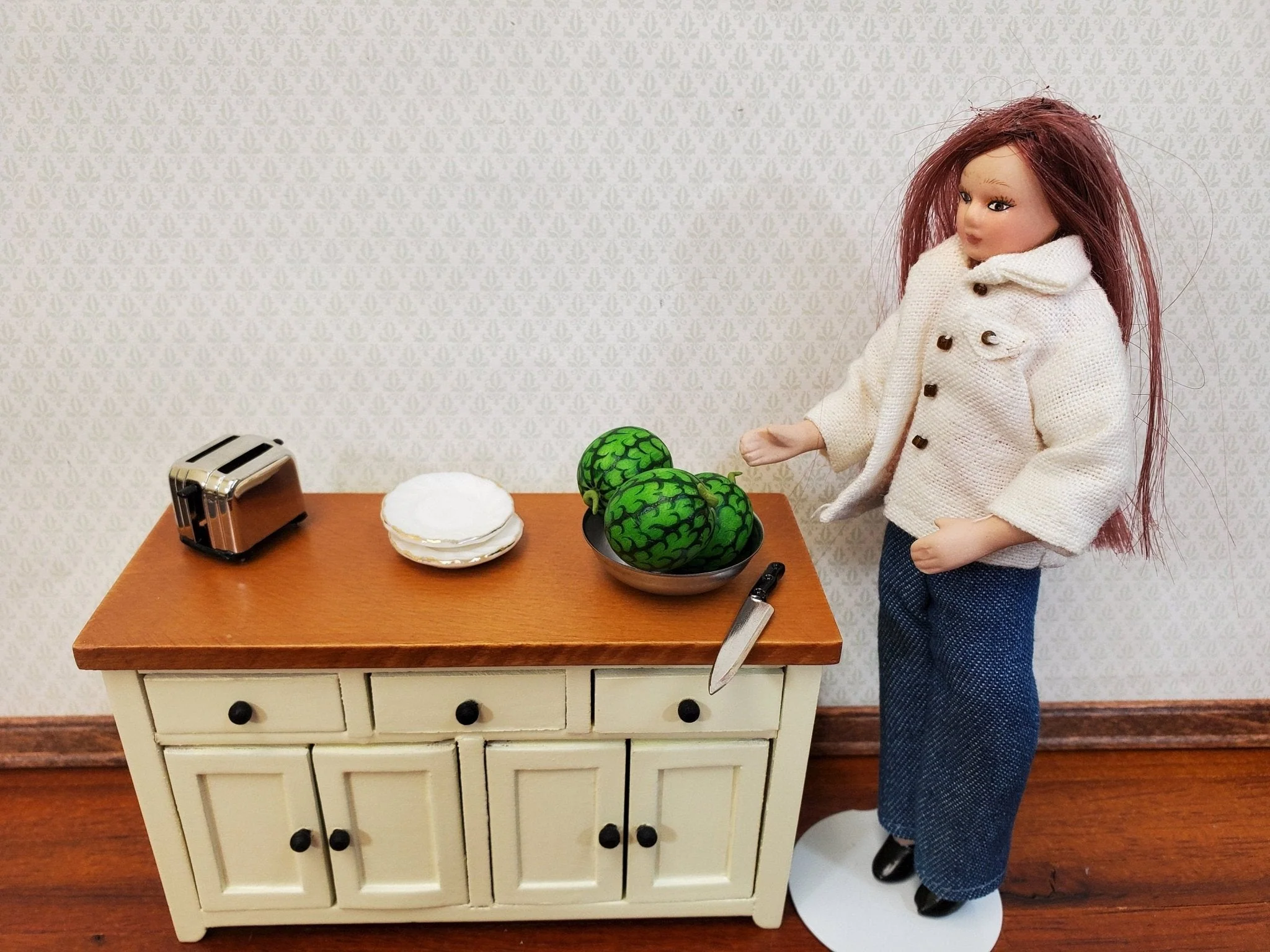 Dollhouse Watermelon 3 Pieces 1:12 Scale Miniature Kitchen Food Vegetables - Image 3