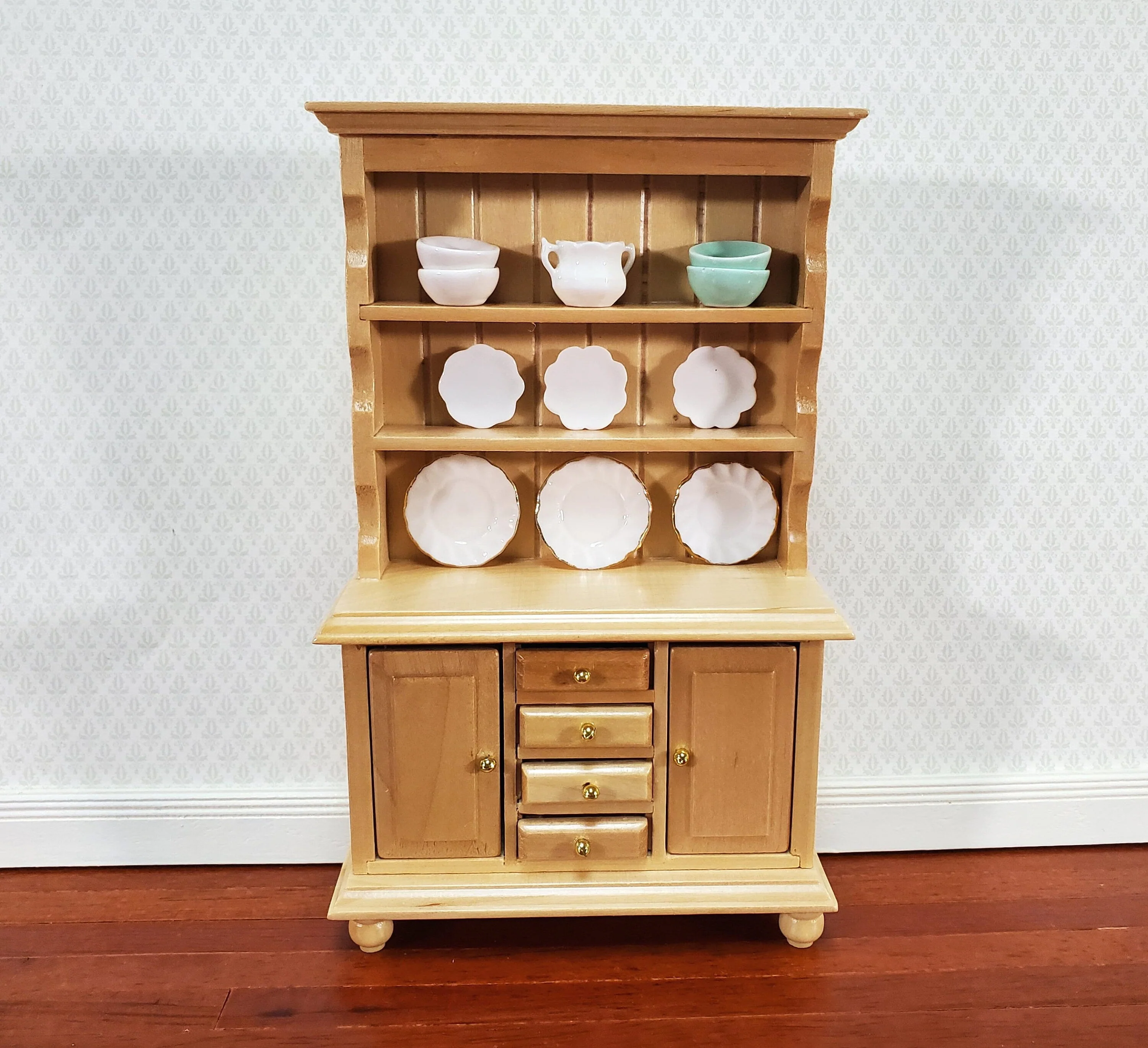 Dollhouse Welsh Kitchen Cabinet Cupboard Light Oak Finish 1:12 Scale Miniature Furniture - Image 4