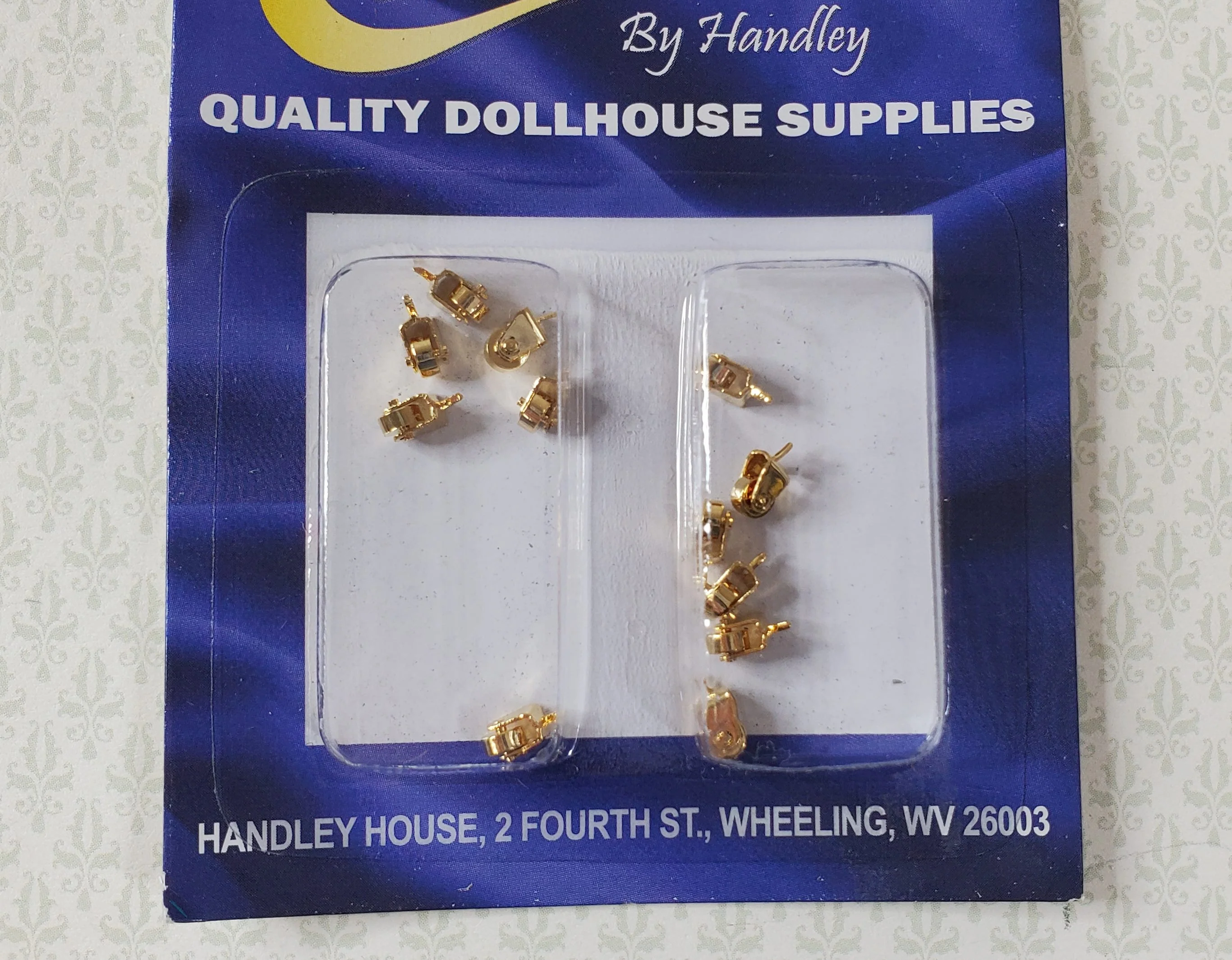 Dollhouse Wheels Casters Tiny Gold Brass Working Set of 12 1:12 Scale Miniature - Image 3