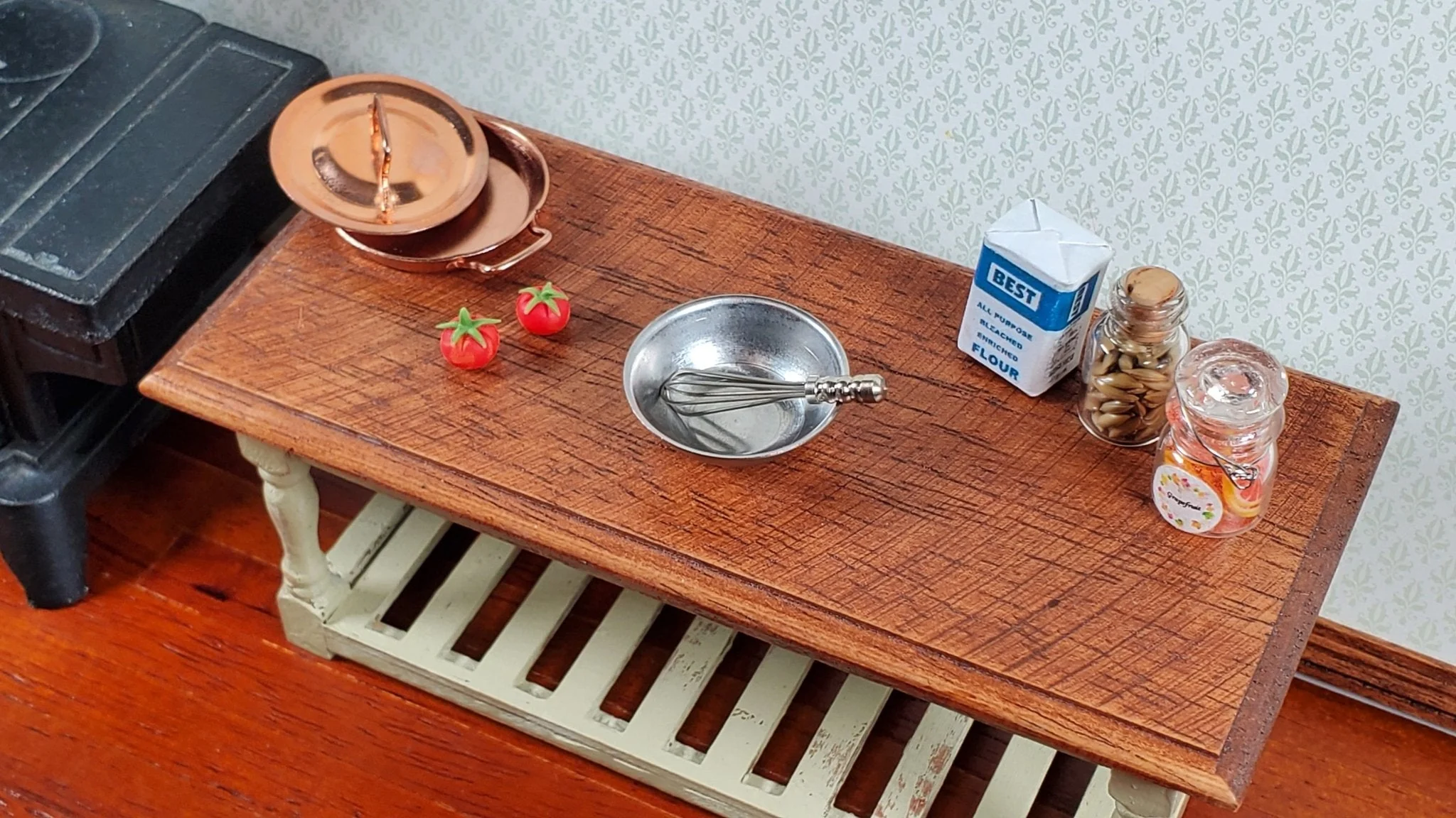 Dollhouse Whisk Metal 1:12 Scale Miniature Kitchen Utensil Decor Accessory - Image 3